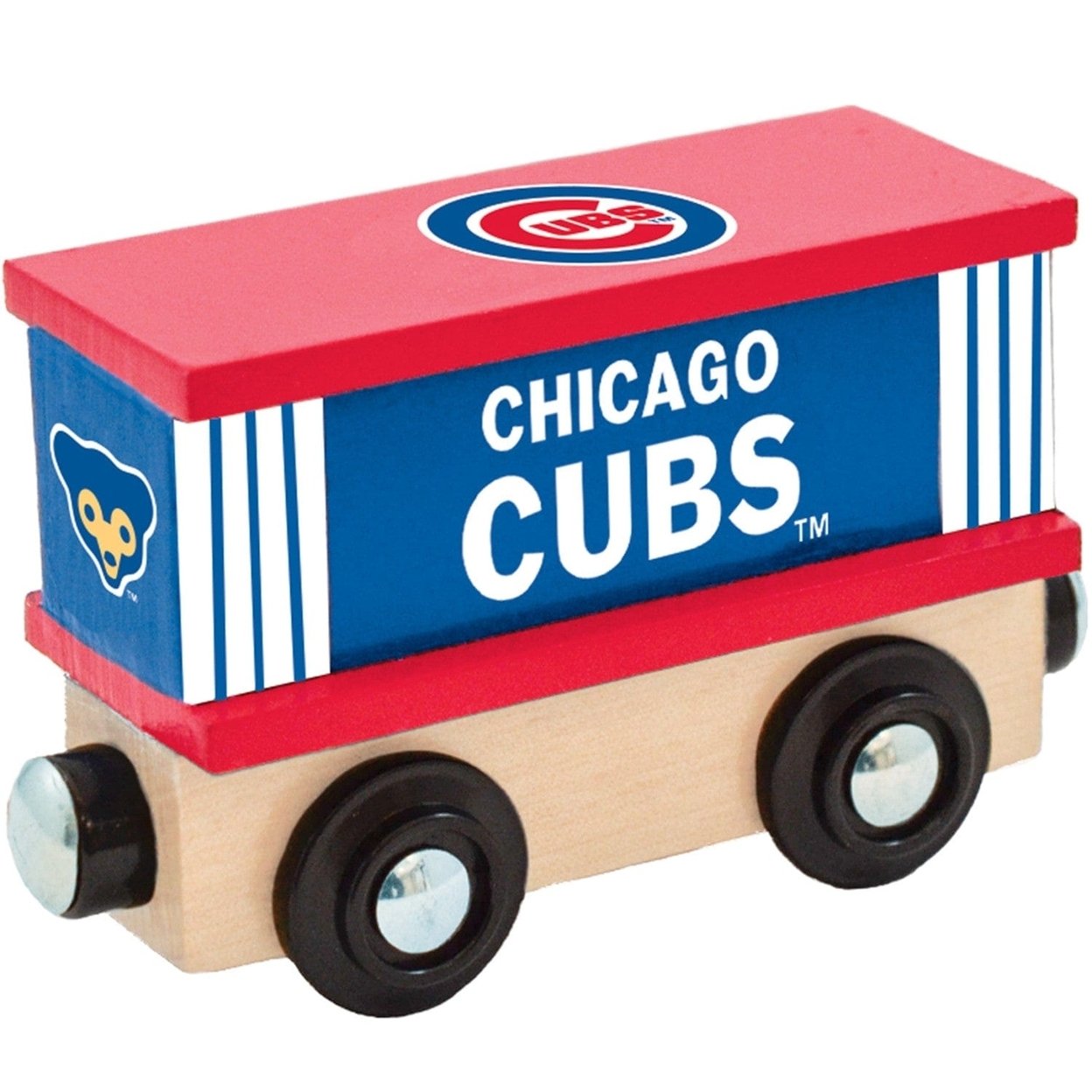 Chicago Cubs Toy Train Box Car Hand-Painted Wooden Kids Gift Compatible Tracks