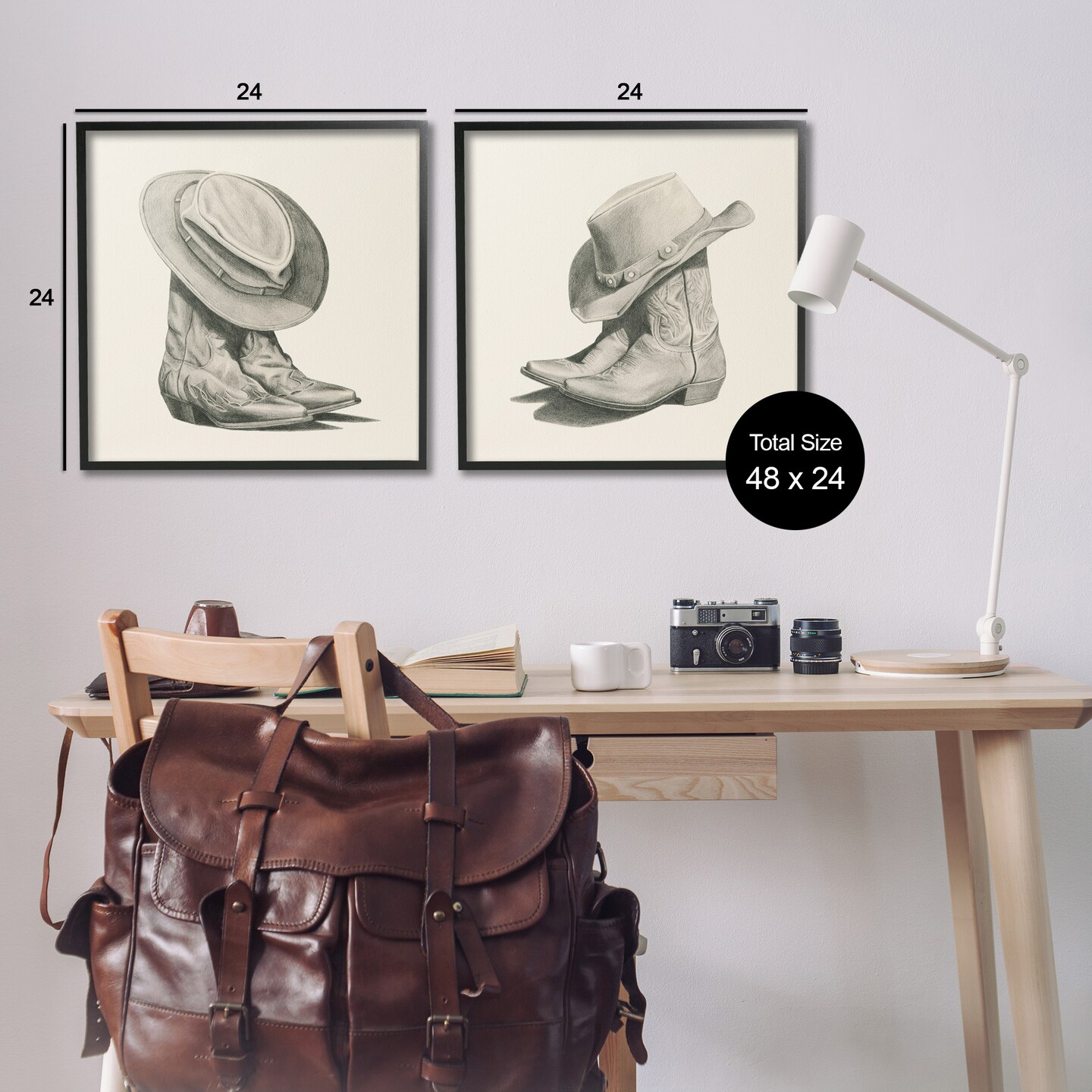 Stupell Industries Rustic Cowboy Boots Framed Giclee Art