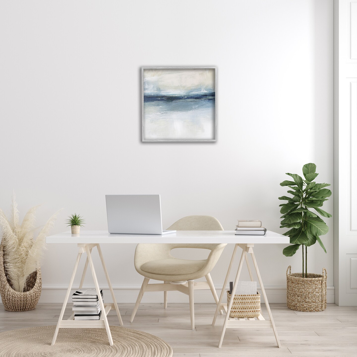 Stupell Industries Timeless Nautical Gloomy Sea Abstract Framed Giclee Art