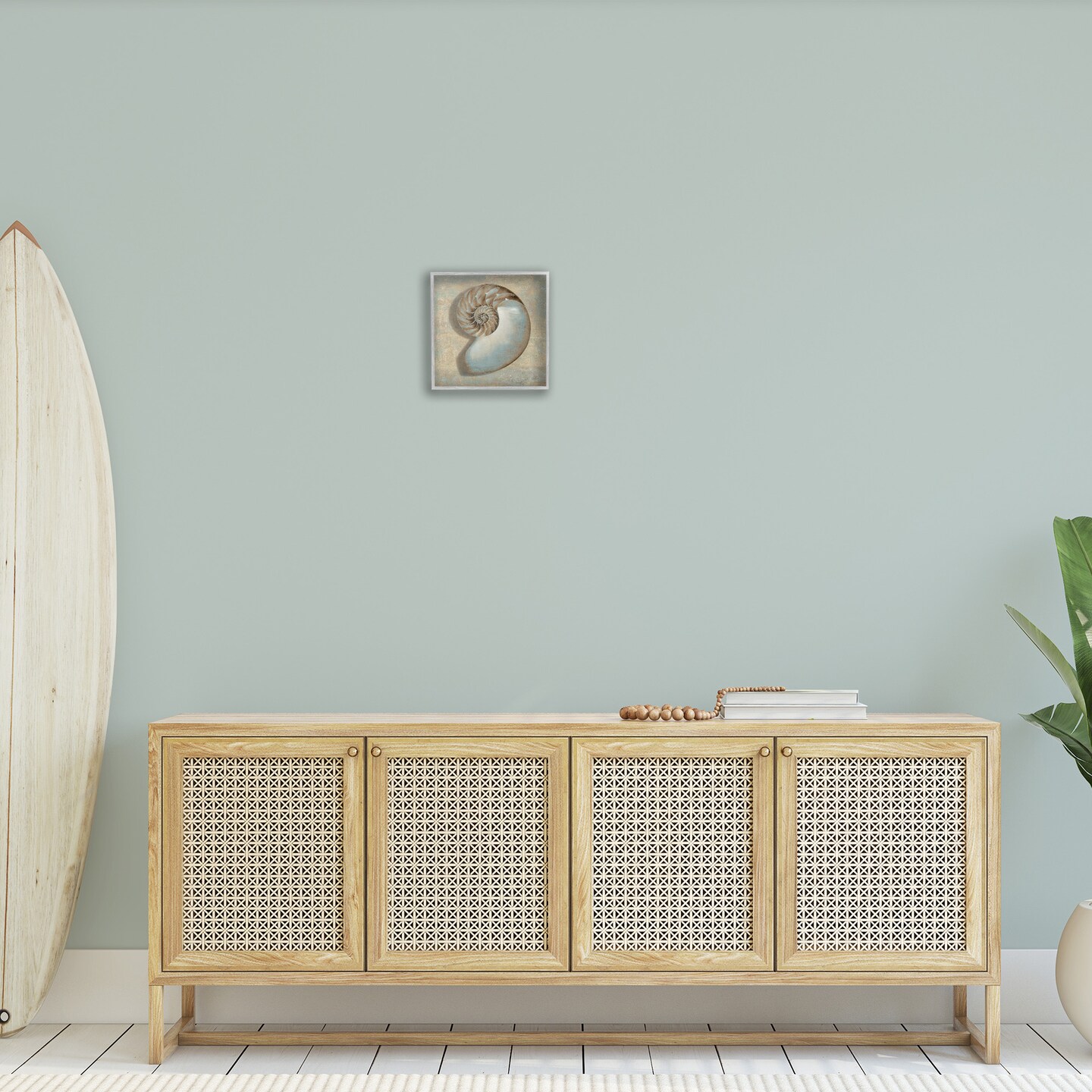 Stupell Industries Shell Beach Objects Design Framed Giclee Art