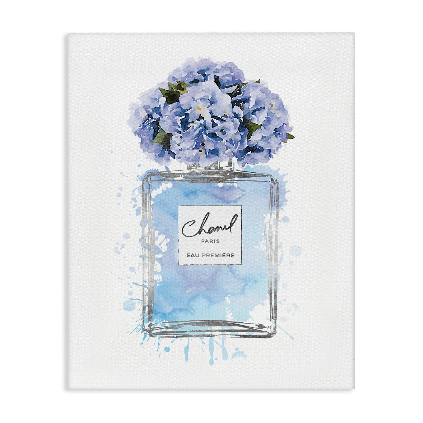 Stupell Industries Blue Flowers Perfume Bottle Canvas Wall Art