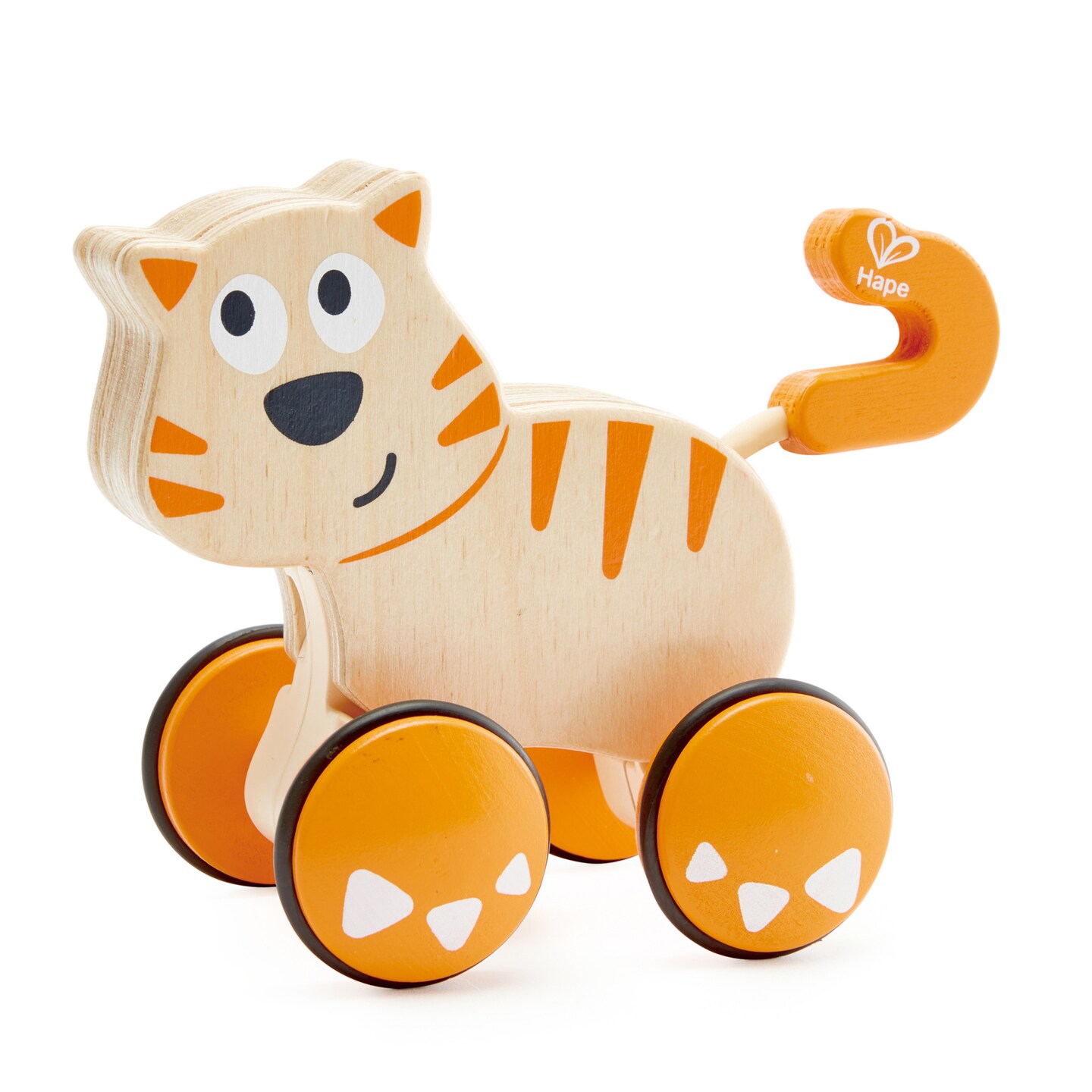 Hape Dante Wooden Cat Push &#x26; Go Release Toy, Baby &#x26; Toddler