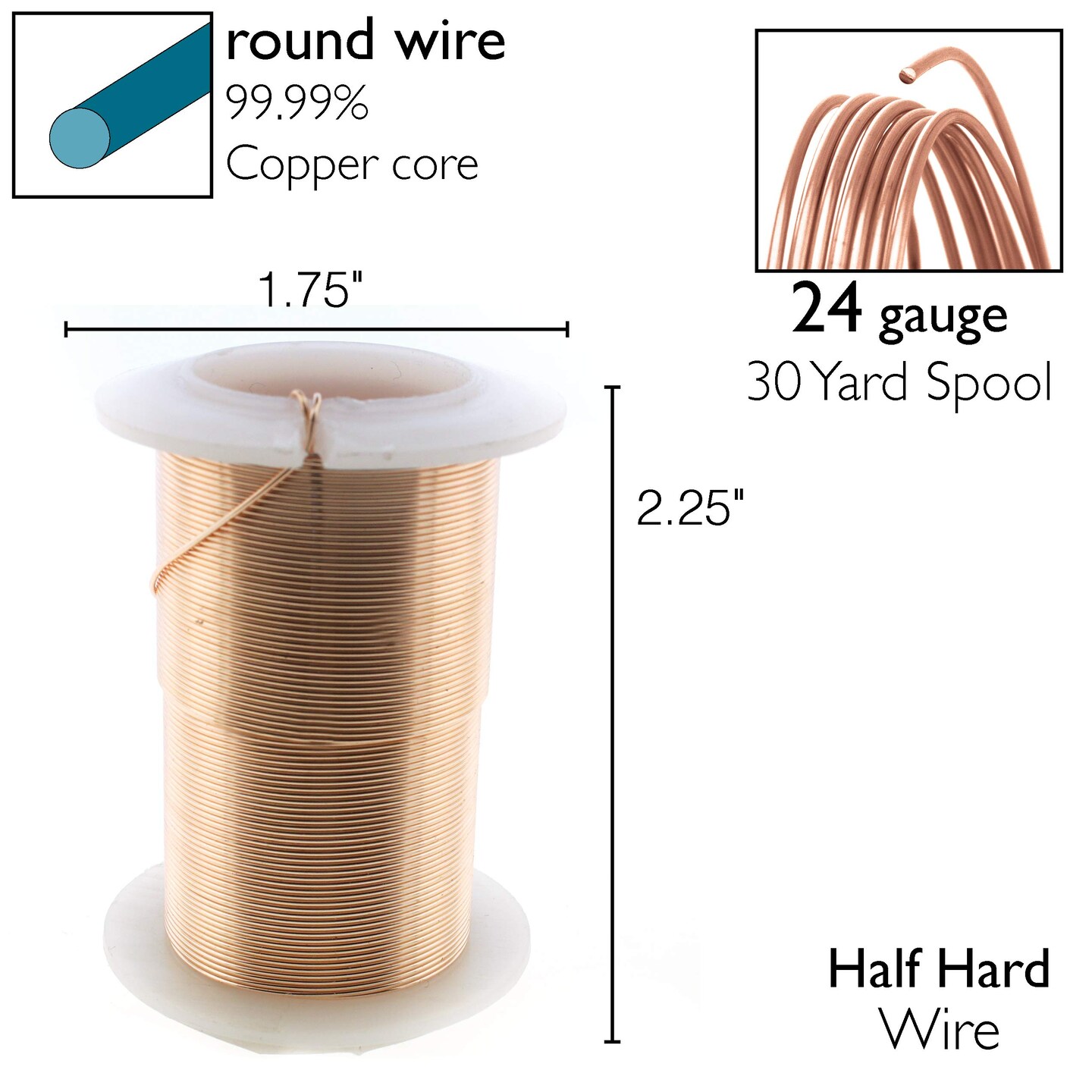 The Beadsmith Wire Elements Lacquered Tarnish-Resistant Copper Wire