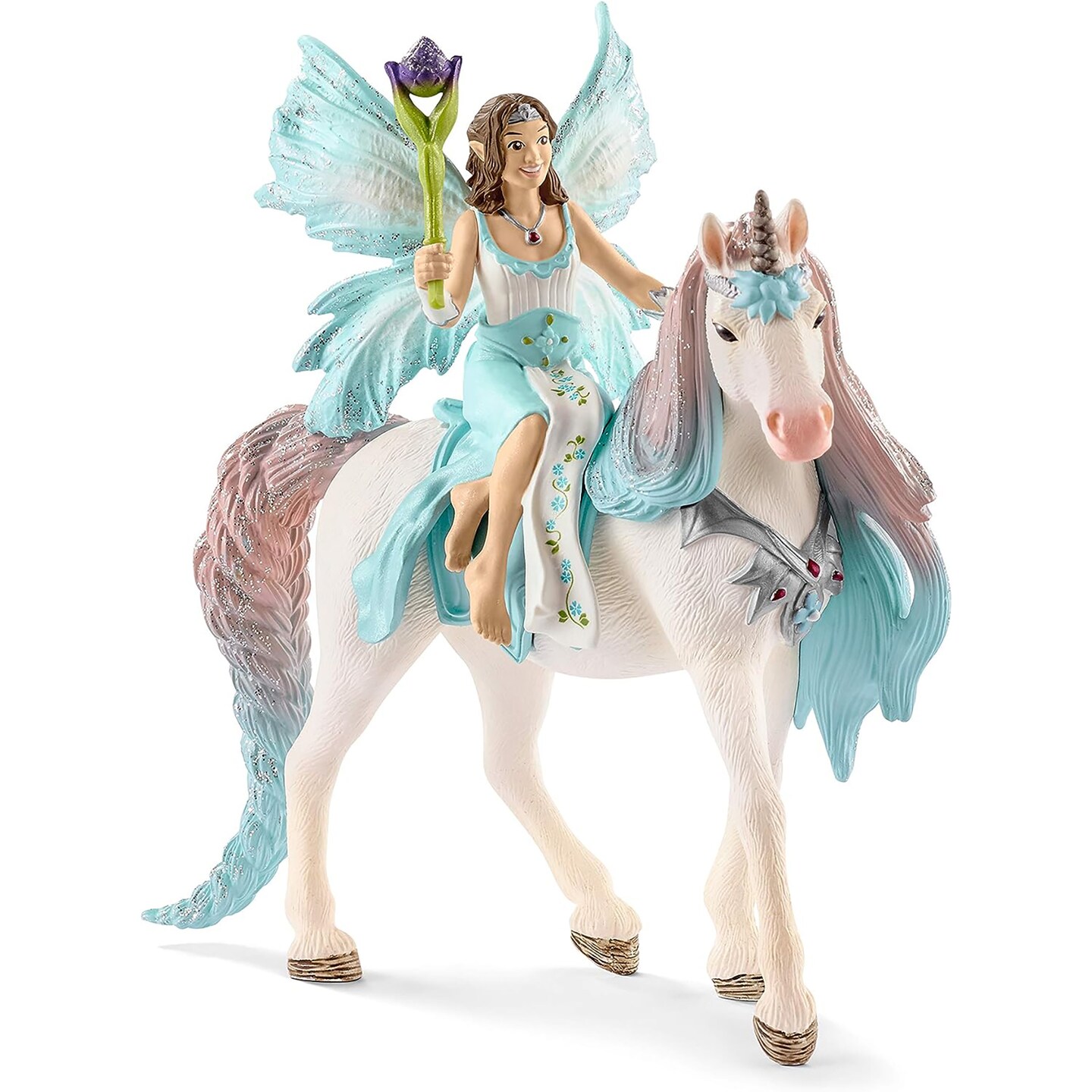 Schleich Bayala: Fairy Eyela With Princess Unicorn - 3pc Figurine Playset, Enchanting Collectible, Fantasy Toy, Magical Decoration, Kids Ages 5+