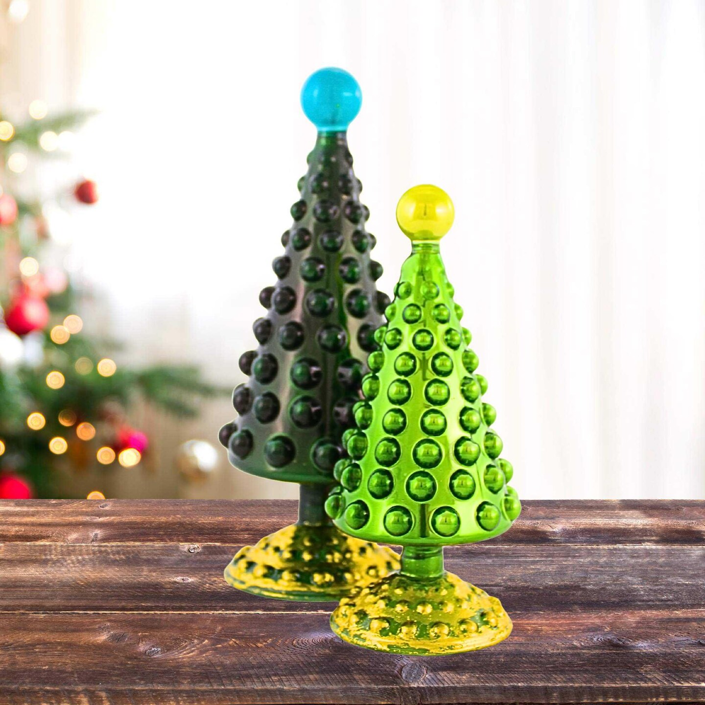 Cody Foster 8.0 Inch Mid-Century Modern Tree Evergreen Christmas Decorative Tree Set , Lightweight Christmas Decor Easter Spring