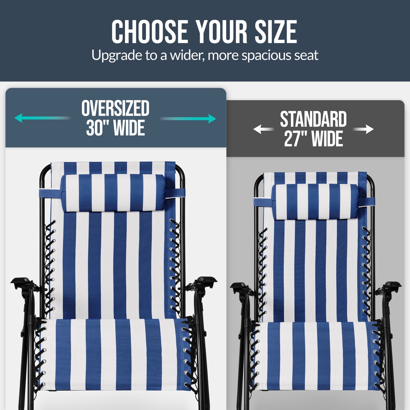 Best Choice Products Set of 2 Extra Wide Zero Gravity Lounge Chair Recliners w/ Cup Holder