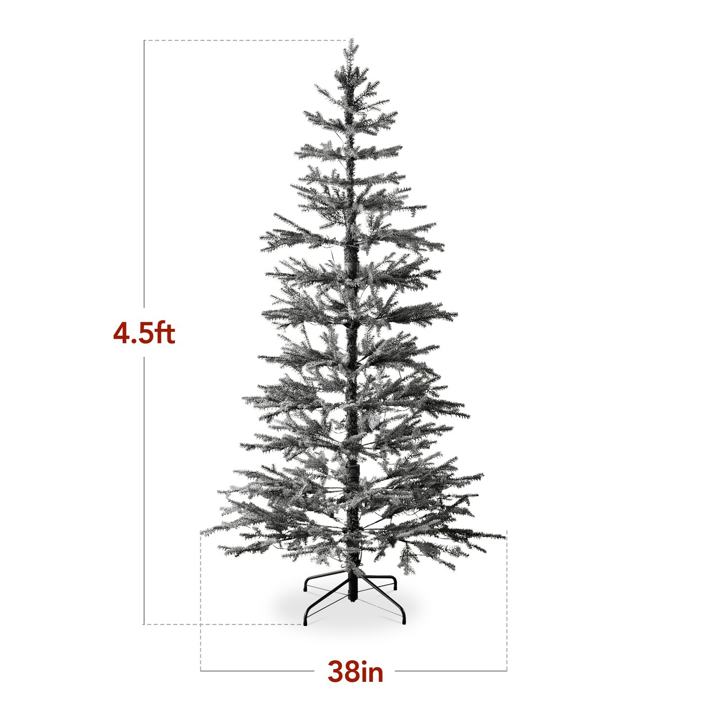 Best Choice Products Pre-Lit Flocked Sparse Christmas Tree Artificial Pine Tree, w/White & Multicolored LED Lights - Black