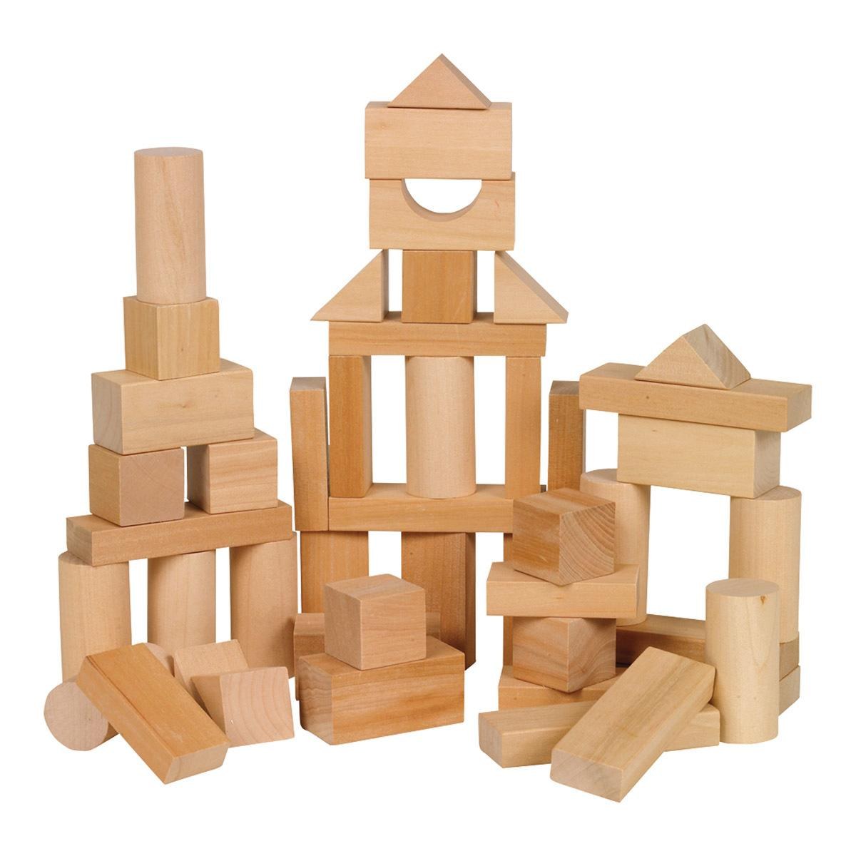 Small World Toys Small Wooden Blocks - Assorted Shapes