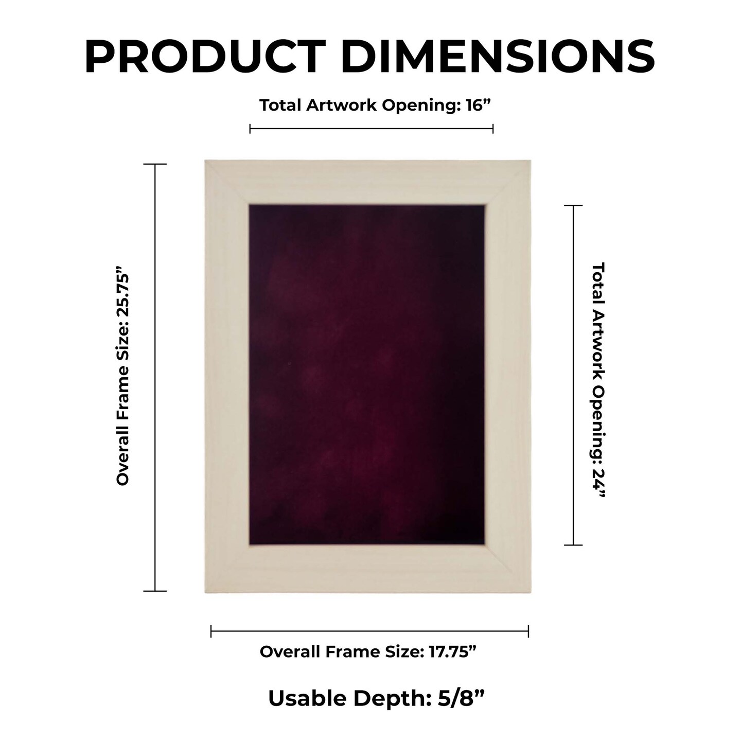 Natural Whitewash Wood Shadow Box Frame with Acrylic Front - Dark Red Suede Backing, 30 Sizes