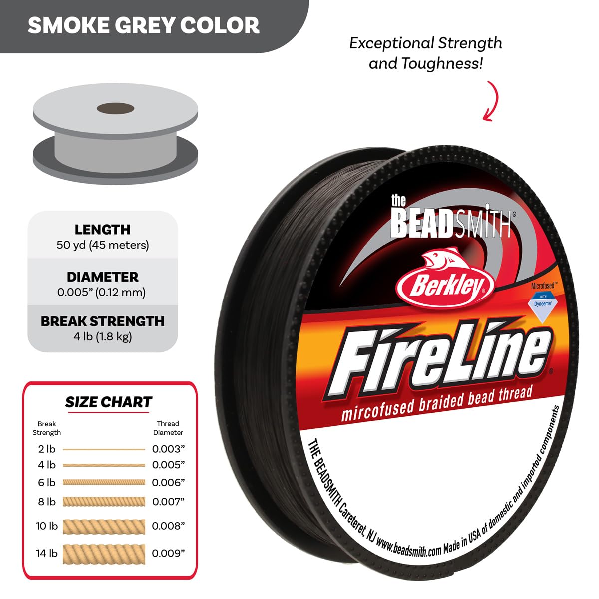 The Beadsmith Fireline by Berkley – Micro-Fused Braided Thread