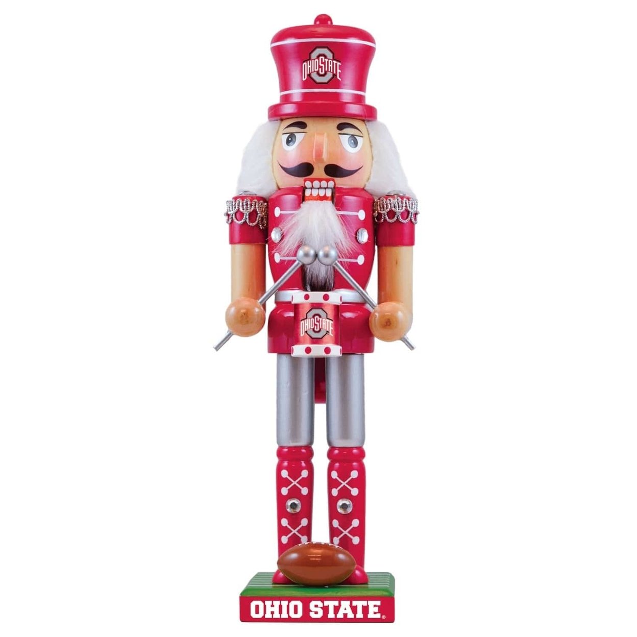 Ohio State Buckeyes Collectible Nutcracker Handcrafted Wood Team Colors 12In