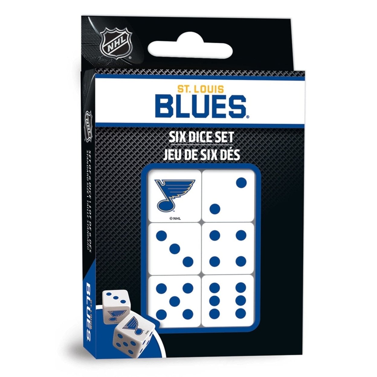 St. Louis Blues 6-Piece D6 Dice Set Nhl Team Colors Gaming Dice 16Mm