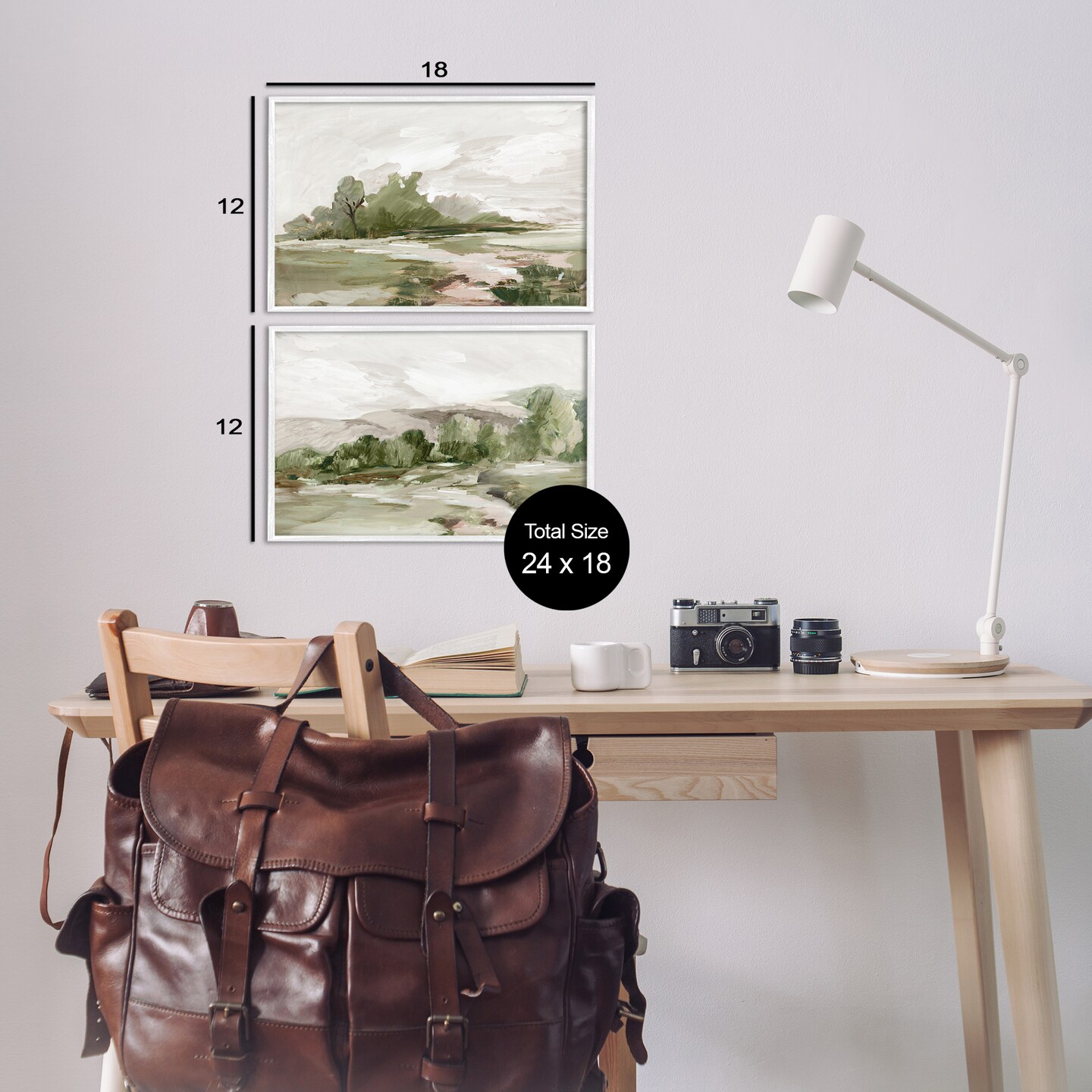 Stupell Industries Impressions of Country Hills 2pc Framed Giclee Wall Art Set Design by Lera