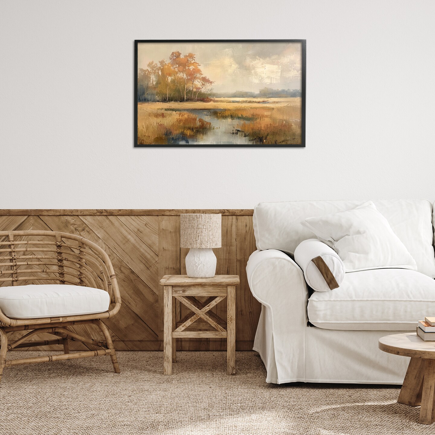 Stupell Industries Autumn Stream Landscape Framed Giclee Wall Art Design by LSR Design Studio