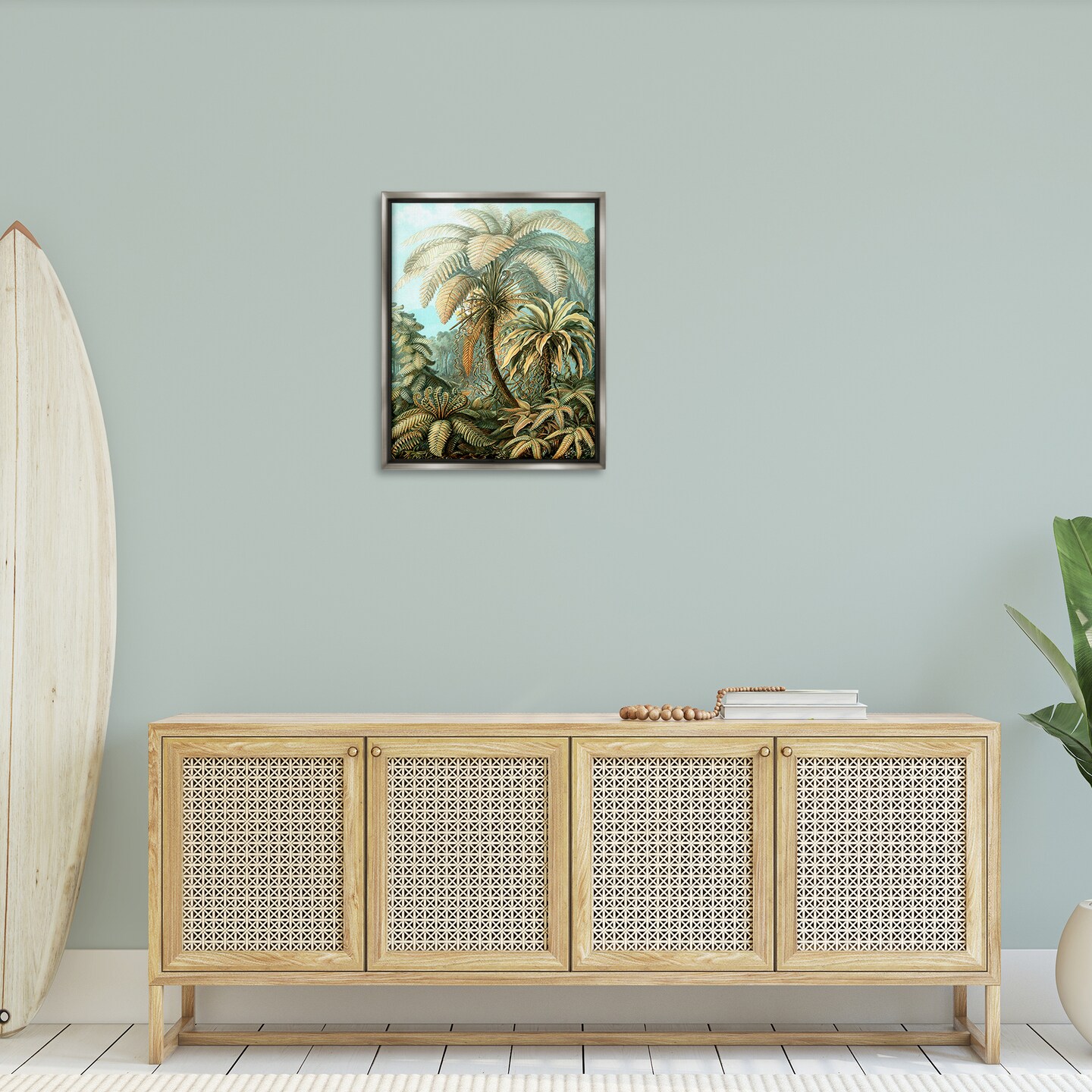 Stupell Industries Detailed Palm Tree Leaves Floater Framed Canvas Wall Art Design by Graffi*tee Studios