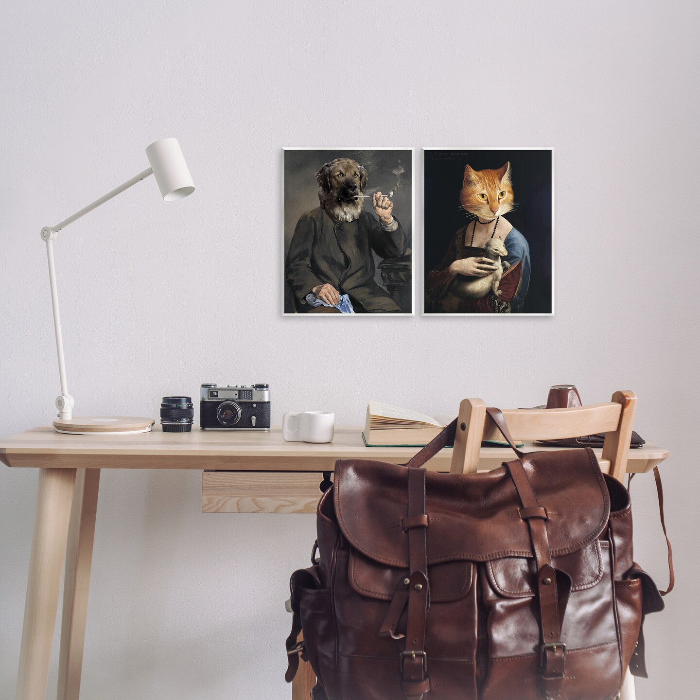 Stupell Industries Historical Painting Animals 2pc Wall Plaque Art Set Design by Alicia Longley