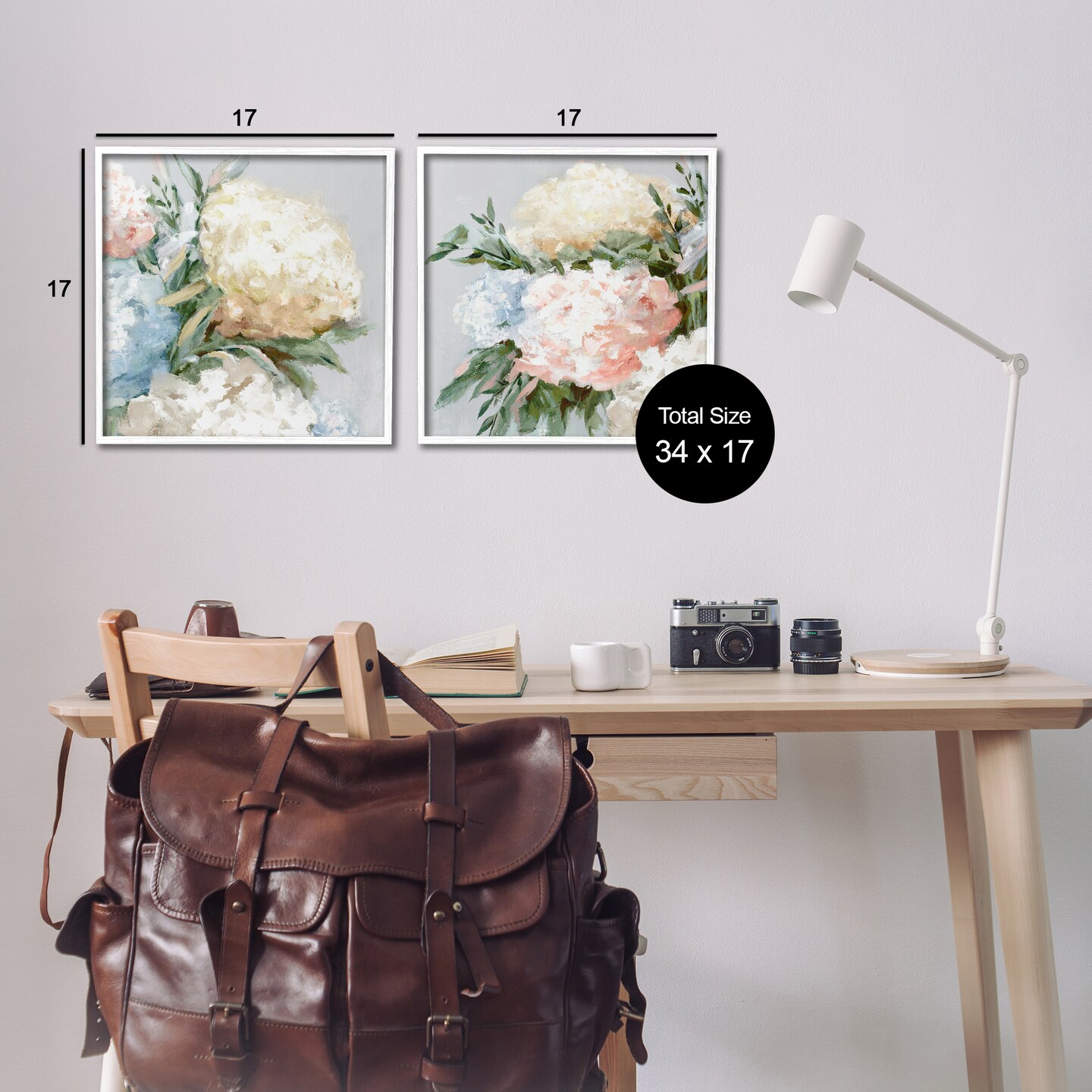 Stupell Industries Pastel Blooming Hydrangeas 2pc Framed Giclee Wall Art Set Design by Alex Black