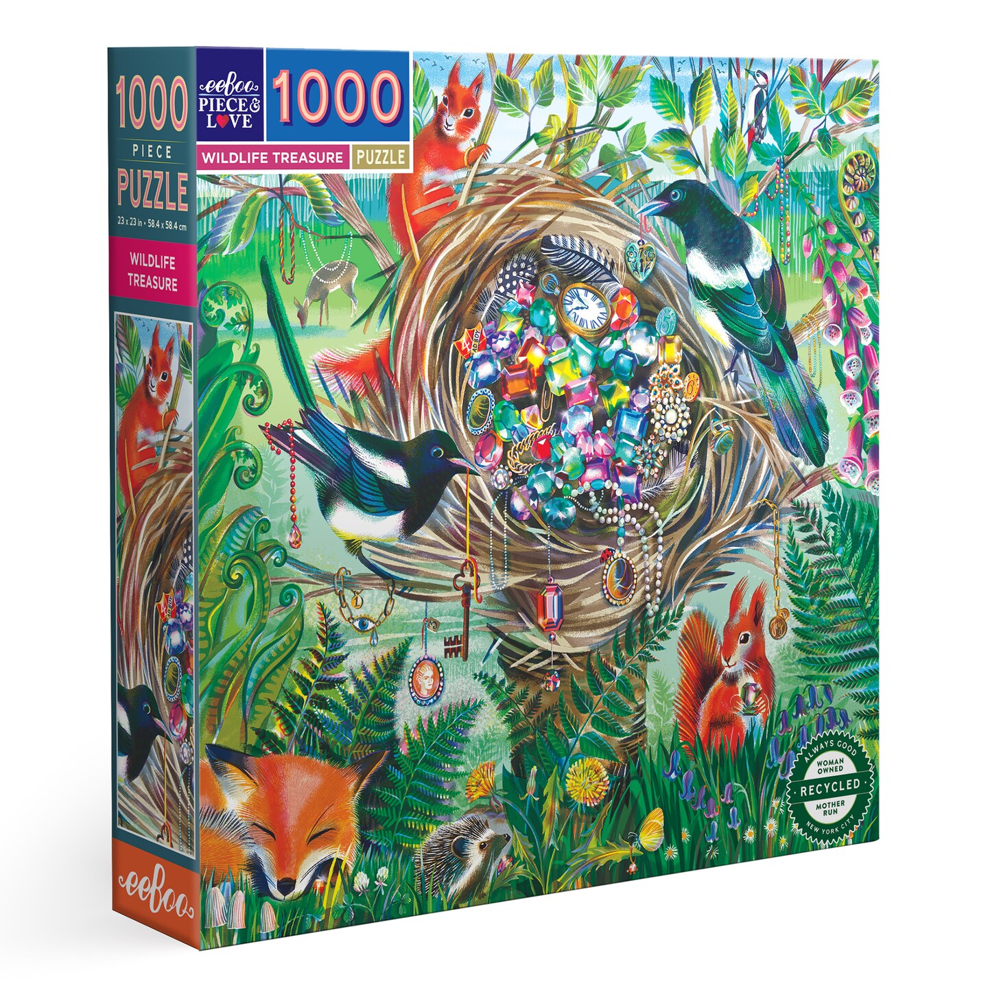 eeBoo Piece & Love: Wildlife Treasure - 1000 Piece Puzzle