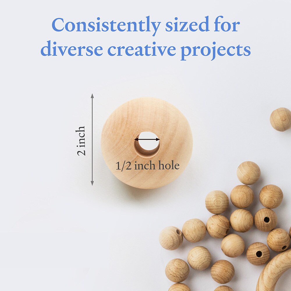 Unfinished Wooden Ball Beads, Multiple Sizes | Woodpeckers