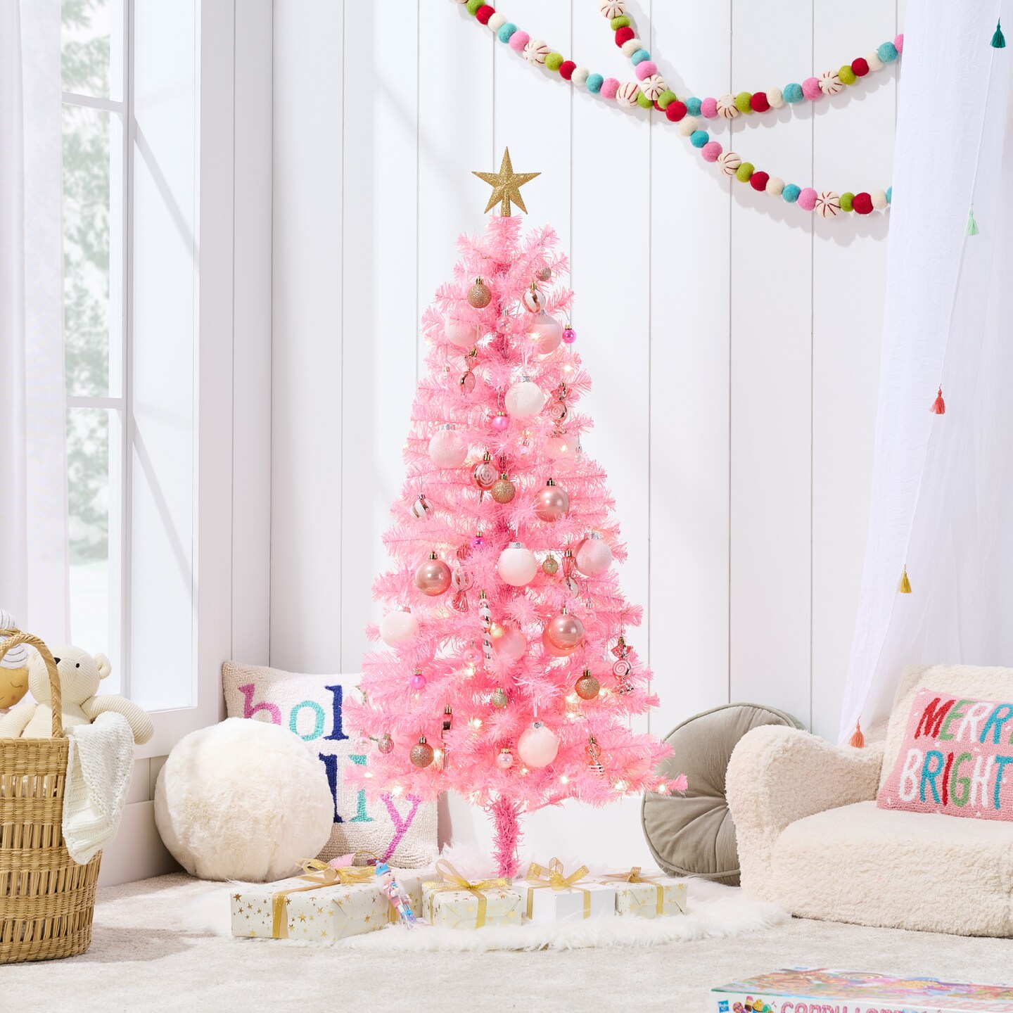Best Choice Products Prelit Colored Christmas Tree, 4ft Artificial Tree Holiday Decor w/ LED Lights