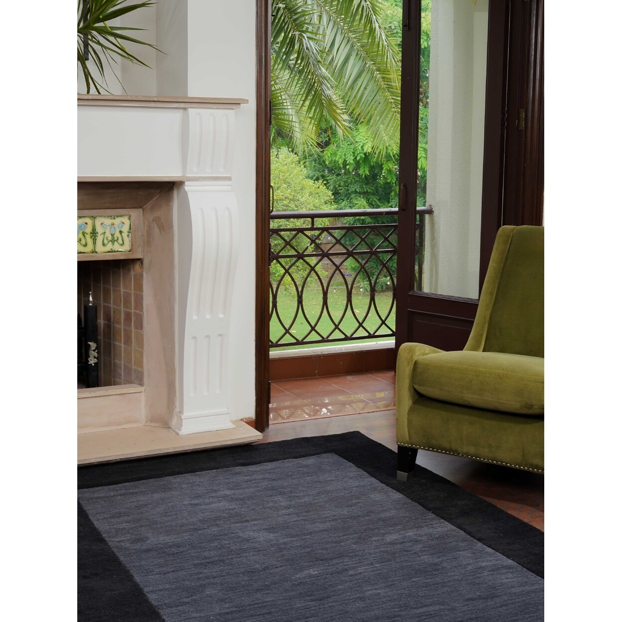 Hand Tufted Wool Area Rug 8X10 Charcoal Black Contemporary K00201