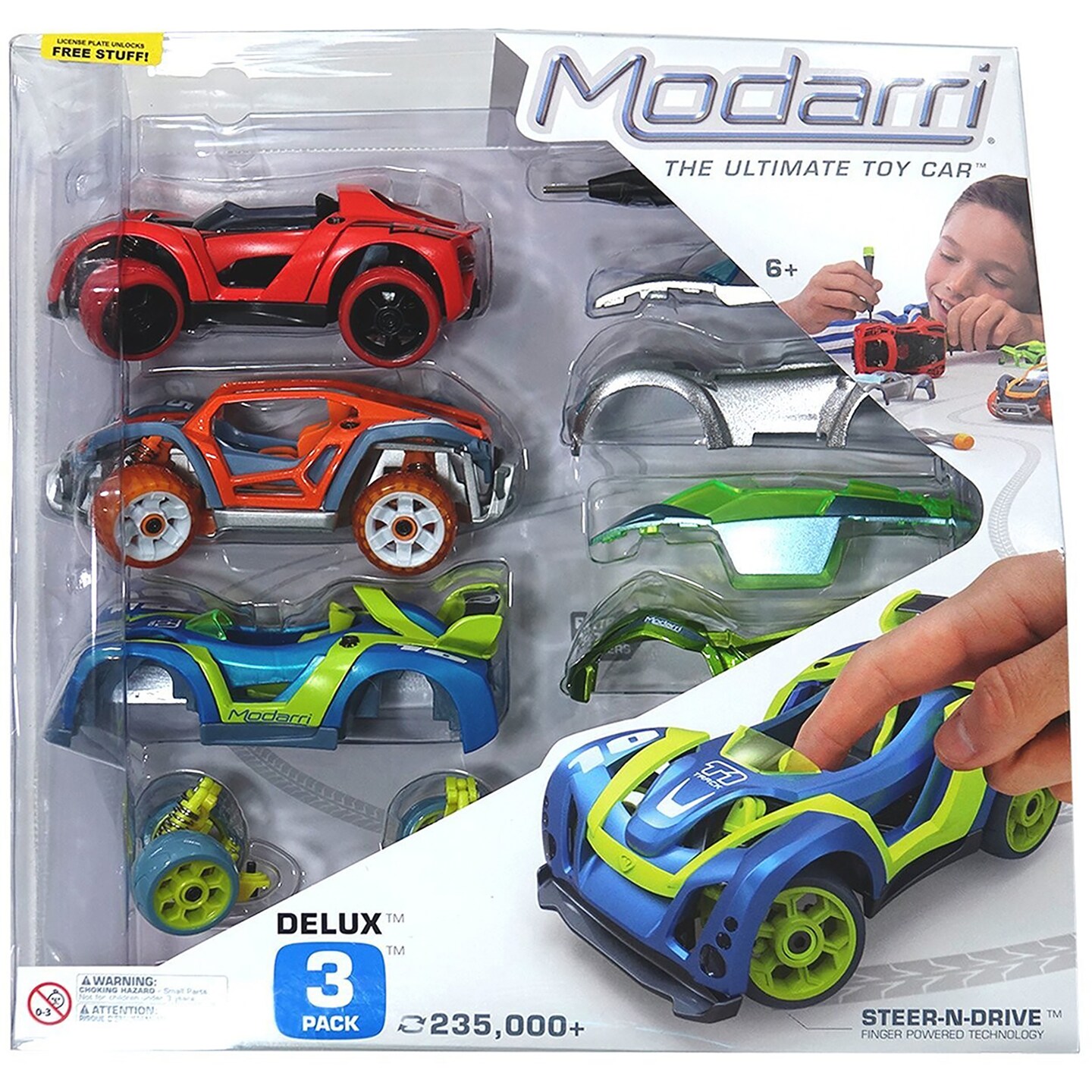 Modarri: Deluxe Car 3 Pack - S1 Street, T1 Track, X1 Dirt - DIY Design & Build Toy Cars, Customize Vehicles, Mix & Match, Collectible, Kids Ages 6+