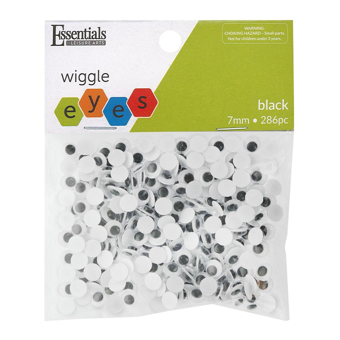 Essentials by Leisure Arts Eyes Paste On Moveable 7mm Black 286pc Googly Eyes, Google Eyes for Crafts, Big Googly Eyes for Crafts, Wiggle Eyes, Craft Eyes