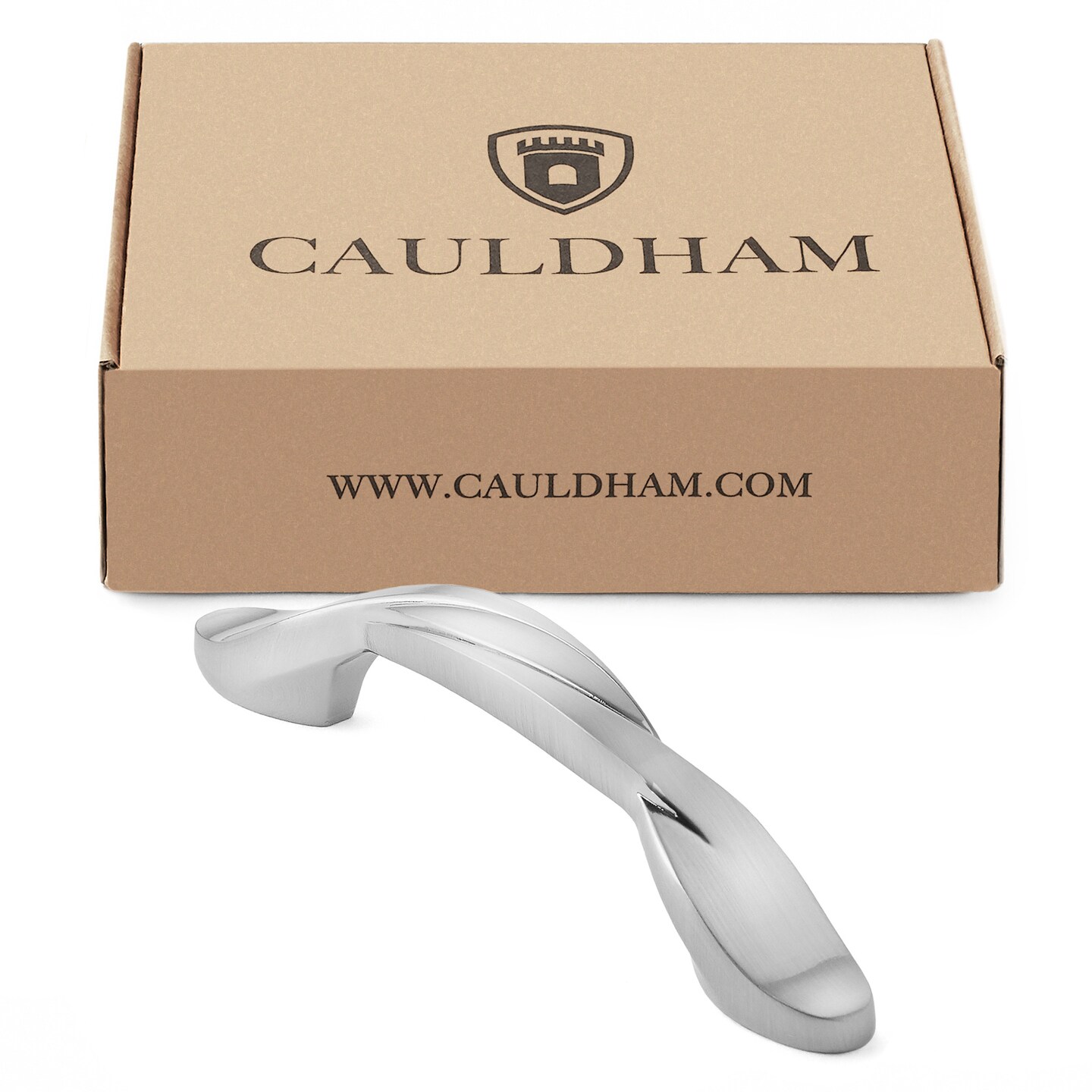 Cauldham Solid Braided Kitchen Cabinet Pulls Handles (3&#x22; Hole Centers) - Drawer/Door Hardware - Style M260 - Satin Nickel