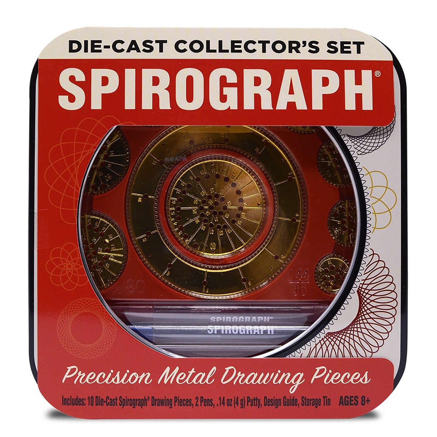 Spirograph Diecast Collector&#x27;s Tin w/ Precision Metal Drawing Pieces