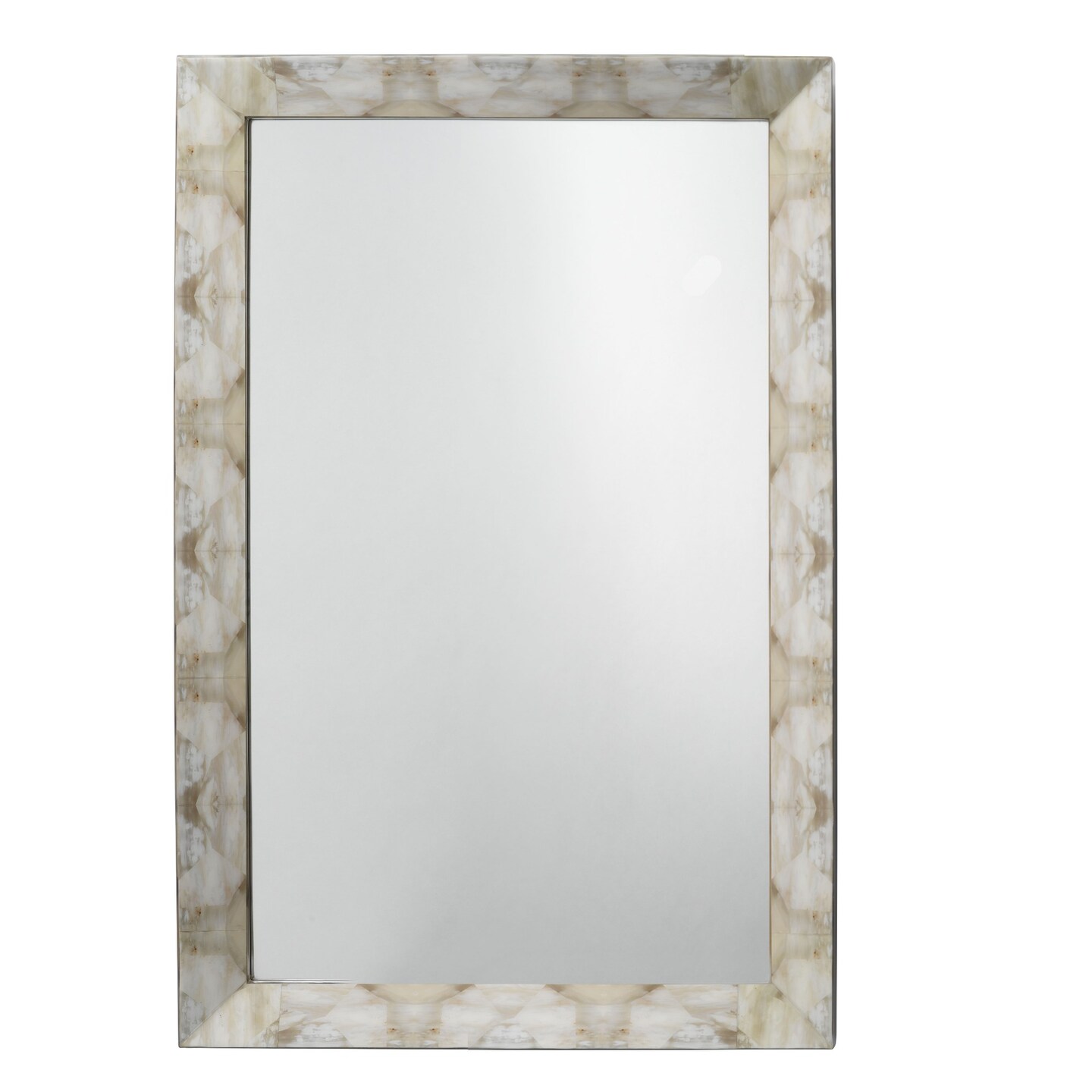 Jamie Young Company Small Framed Rectangular Wall Mirror - 36&#x22; - Beige and Gray