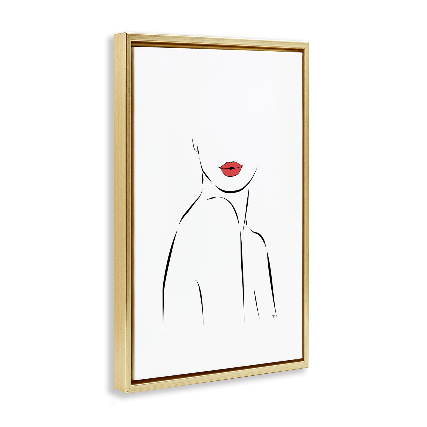 Stupell Industries Feminine Line Torso Drawing Floating Frame By Martina Pavlova