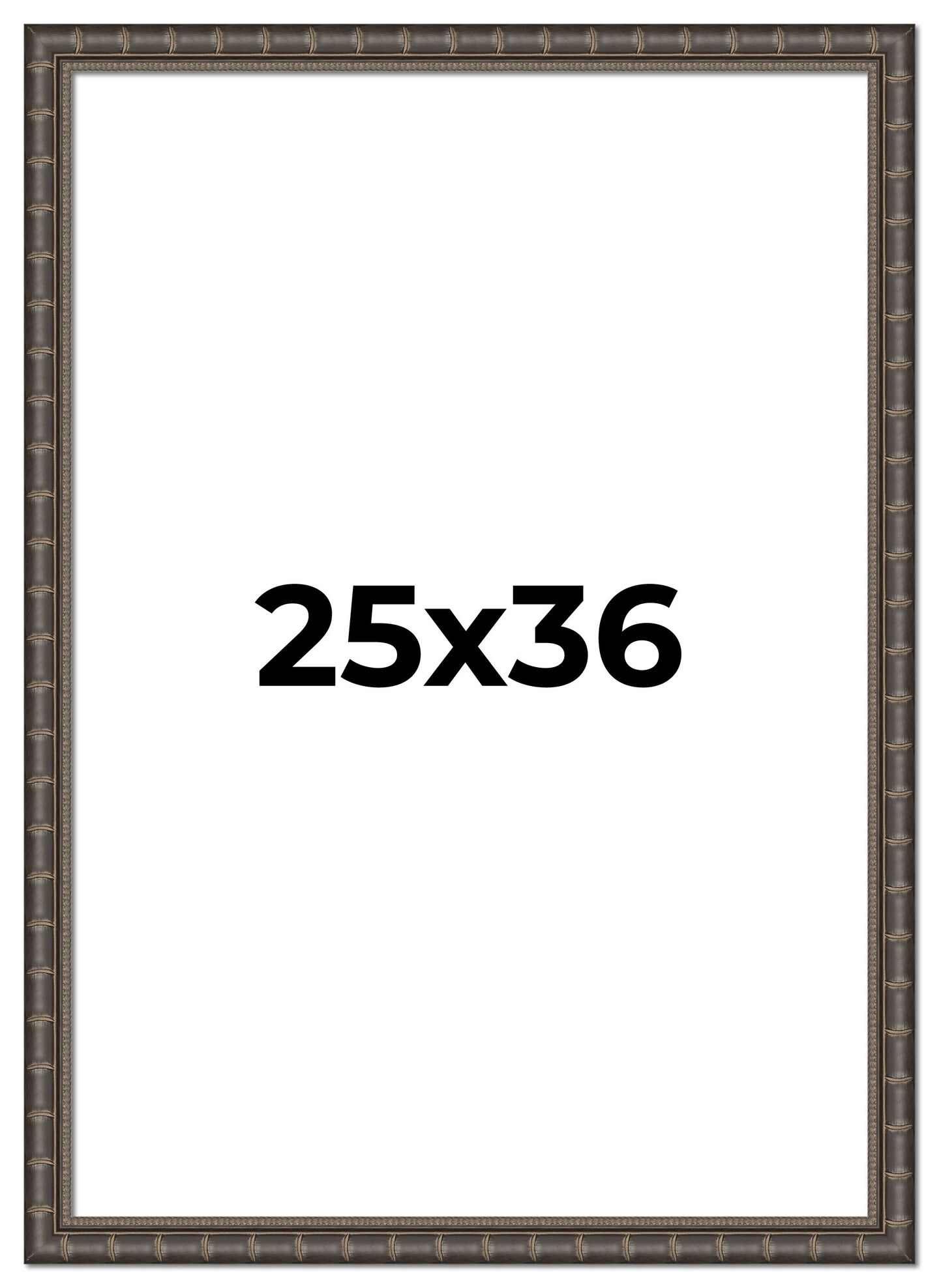 25x36 Modern Bamboo Picture Frame with UV-Resistant Acrylic & Acid Free Backing, Available in 5 Finishes - Gold, Silver, Brown, Black, and Natural