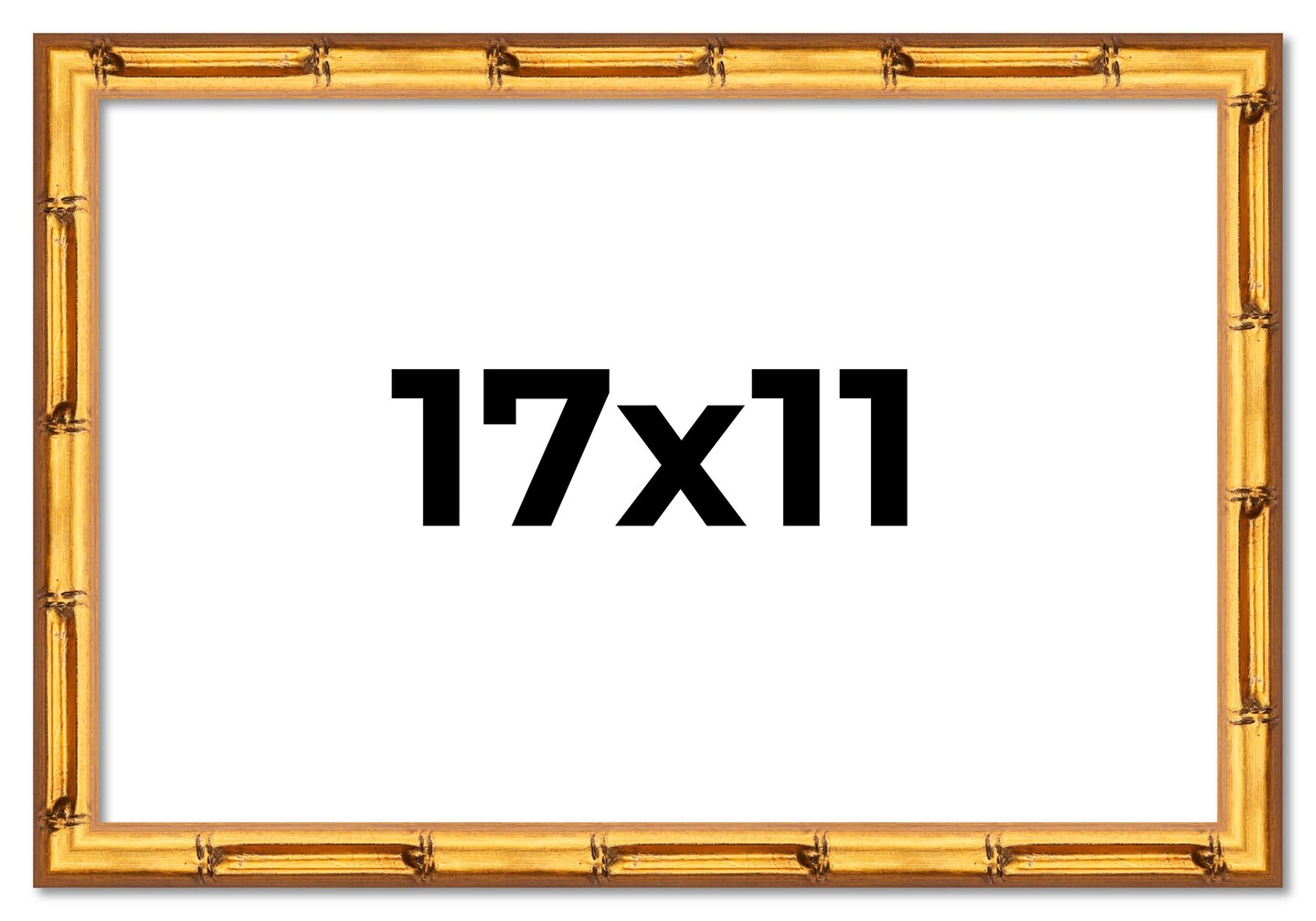 17x11 Thin Bamboo Picture Frame with UV-Resistant Acrylic &#x26; Acid Free Backing, Available in  2 Finishes - Gold and Brown