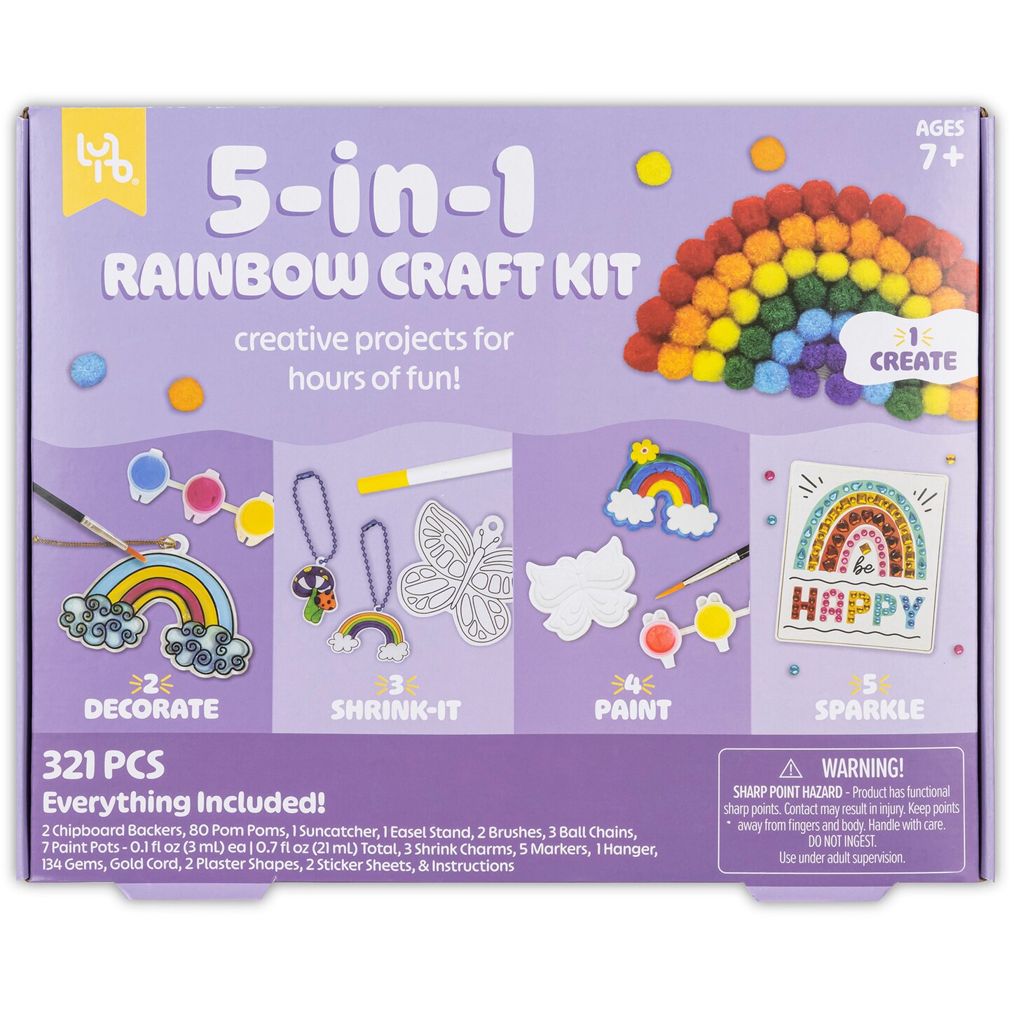 Little Yellow Bicycle 5In1 Rainbow Craft Kit MultiProject
