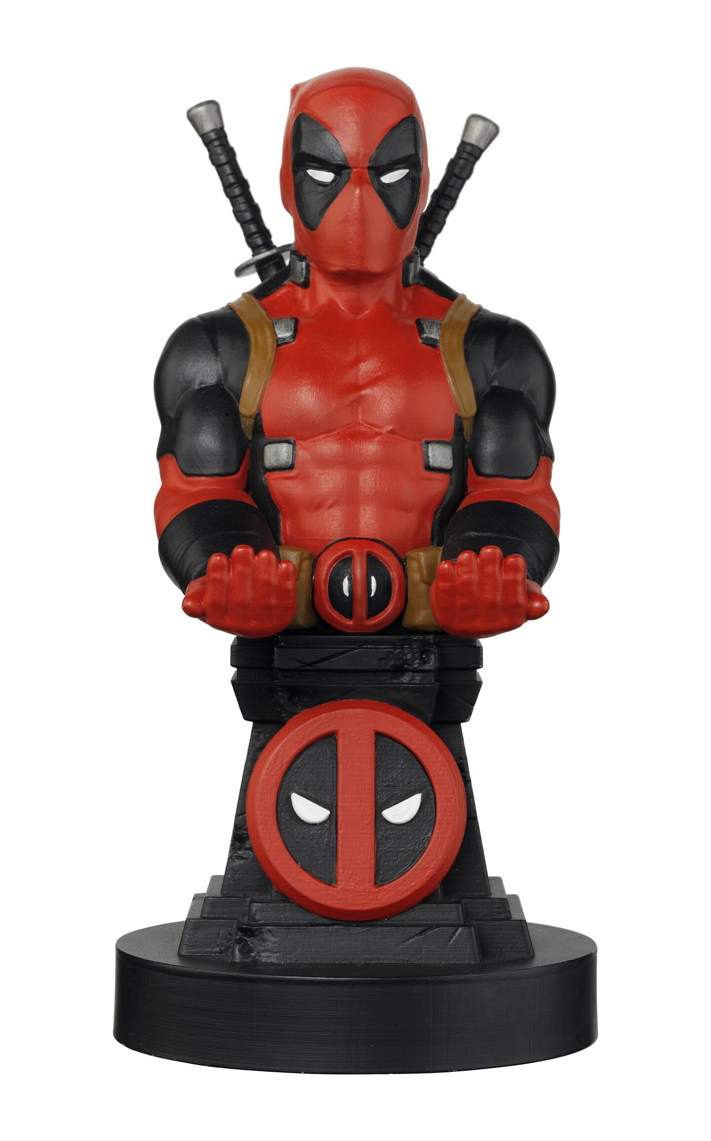 Exquisite Gaming: Marvel: Deadpool Plinth - Original Mobile Phone &#x26; Gaming Controller Holder, Device Stand, Cable Guys, Licensed Figure