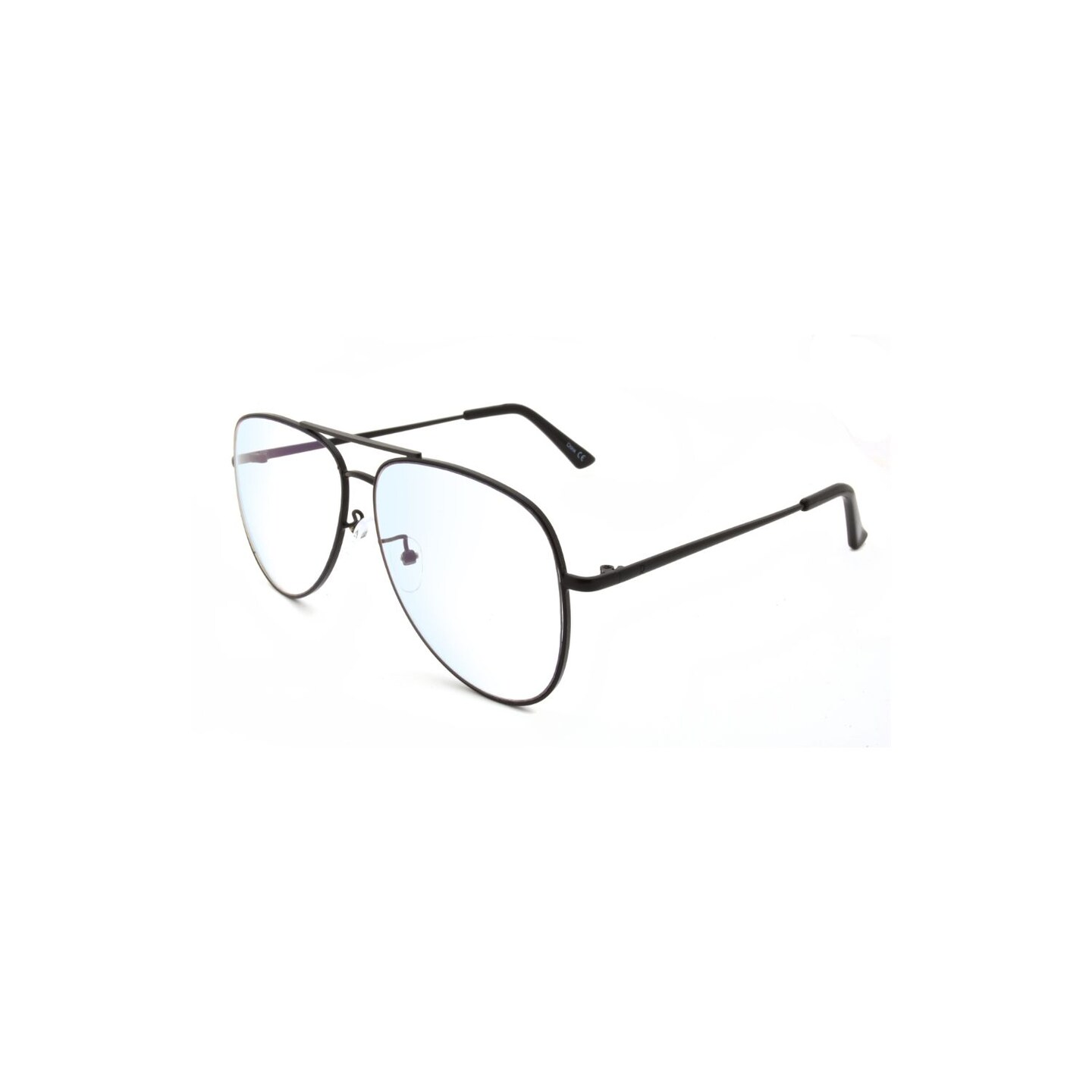 RACHEL Rachel Roy Classic Aviator Blue Light Blocking Glasses, Black