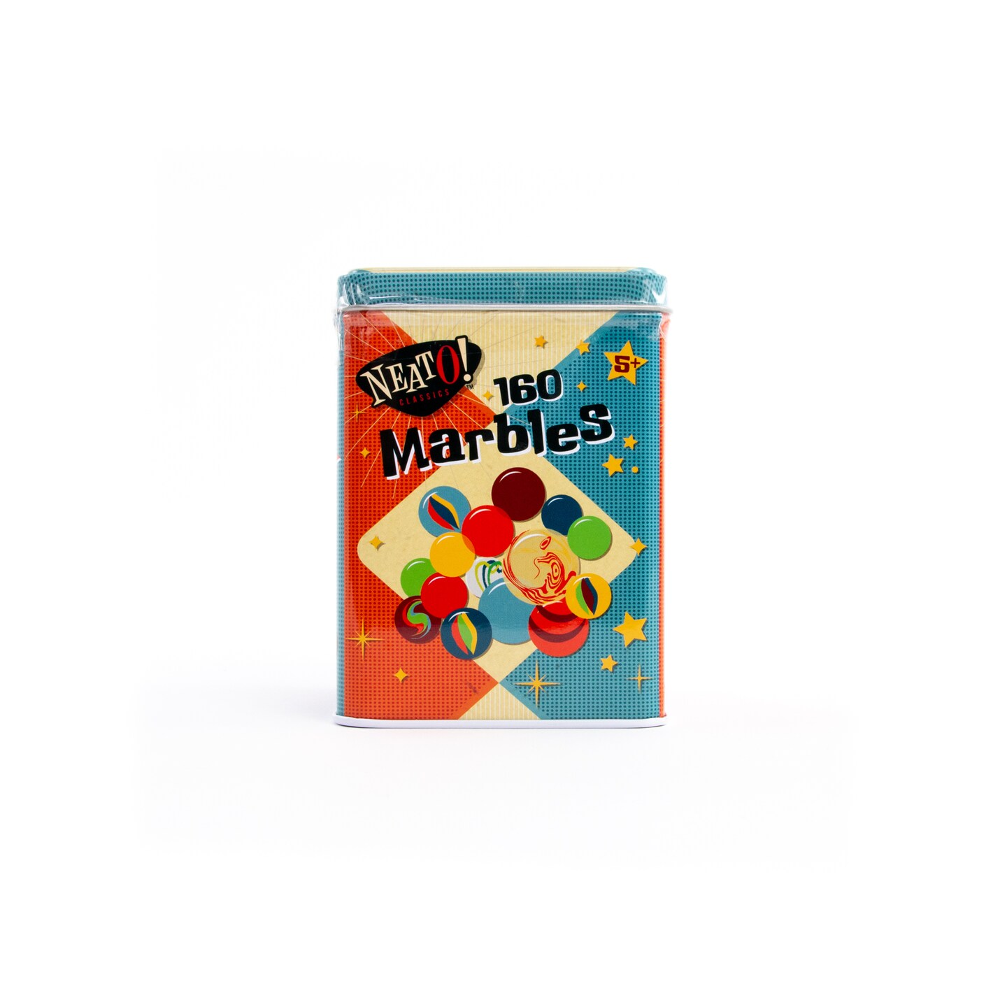 Toysmith 5926 Neato Classics 160 Marbles In A Tin Box by Toysmith - Retro Nostalgia Glass Shooter, Marble Games Are Timeless Play For Kids - Boys &#x26; Girll