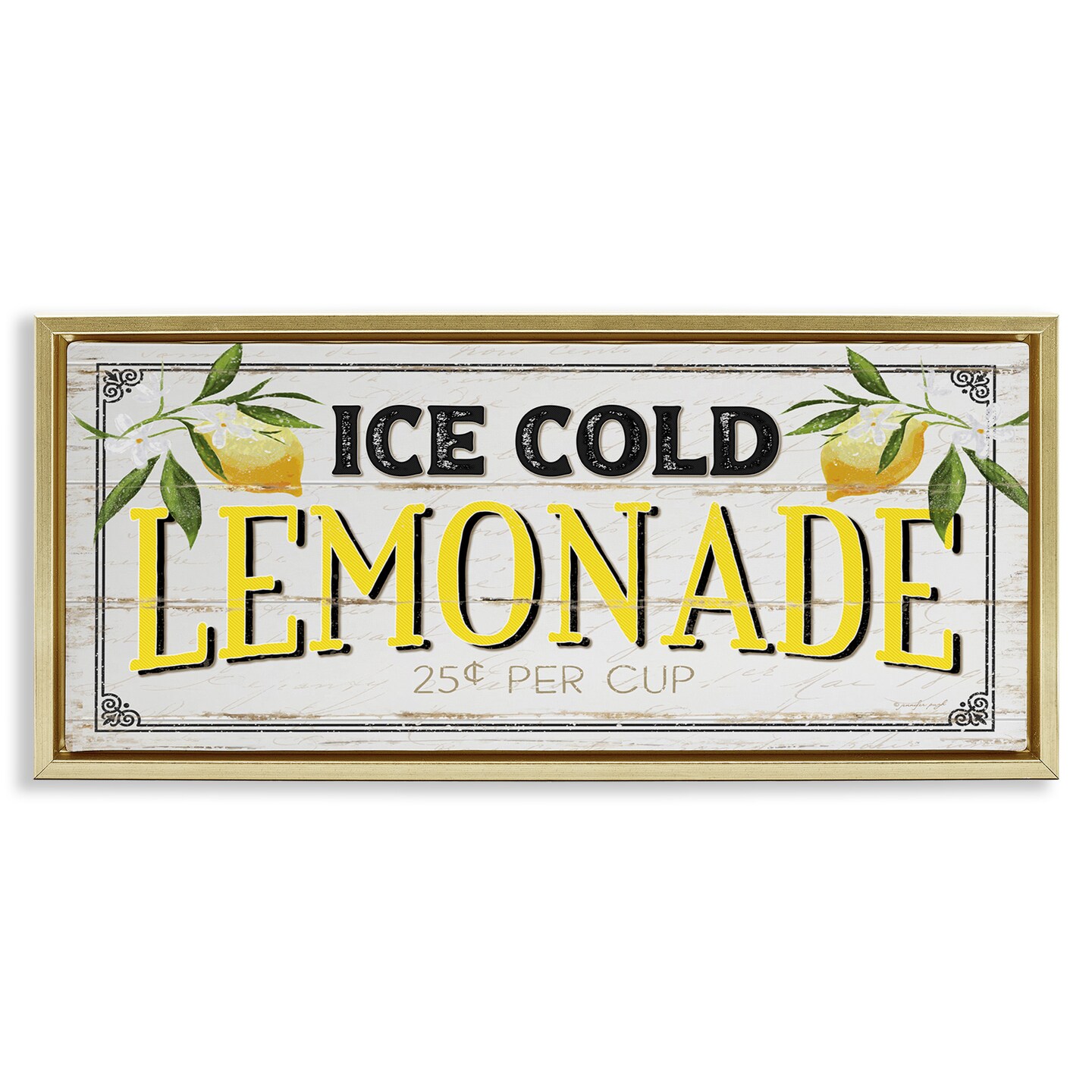 Stupell Industries Vintage Lemonade Stand Sign Framed Floater Canvas Wall Art