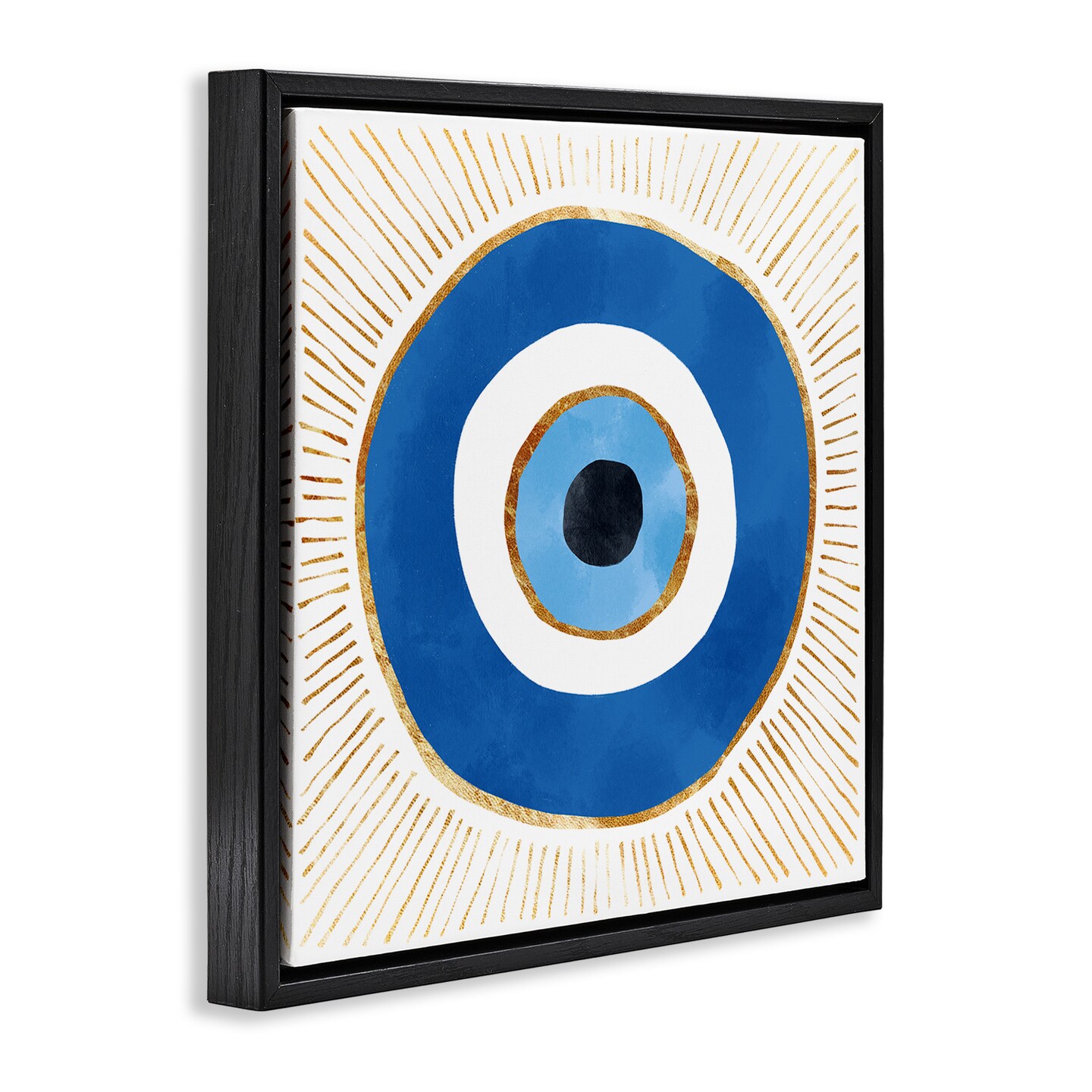 Stupell Industries Evil Eye Symbol Striped Rays Framed Floater Canvas Wall Art