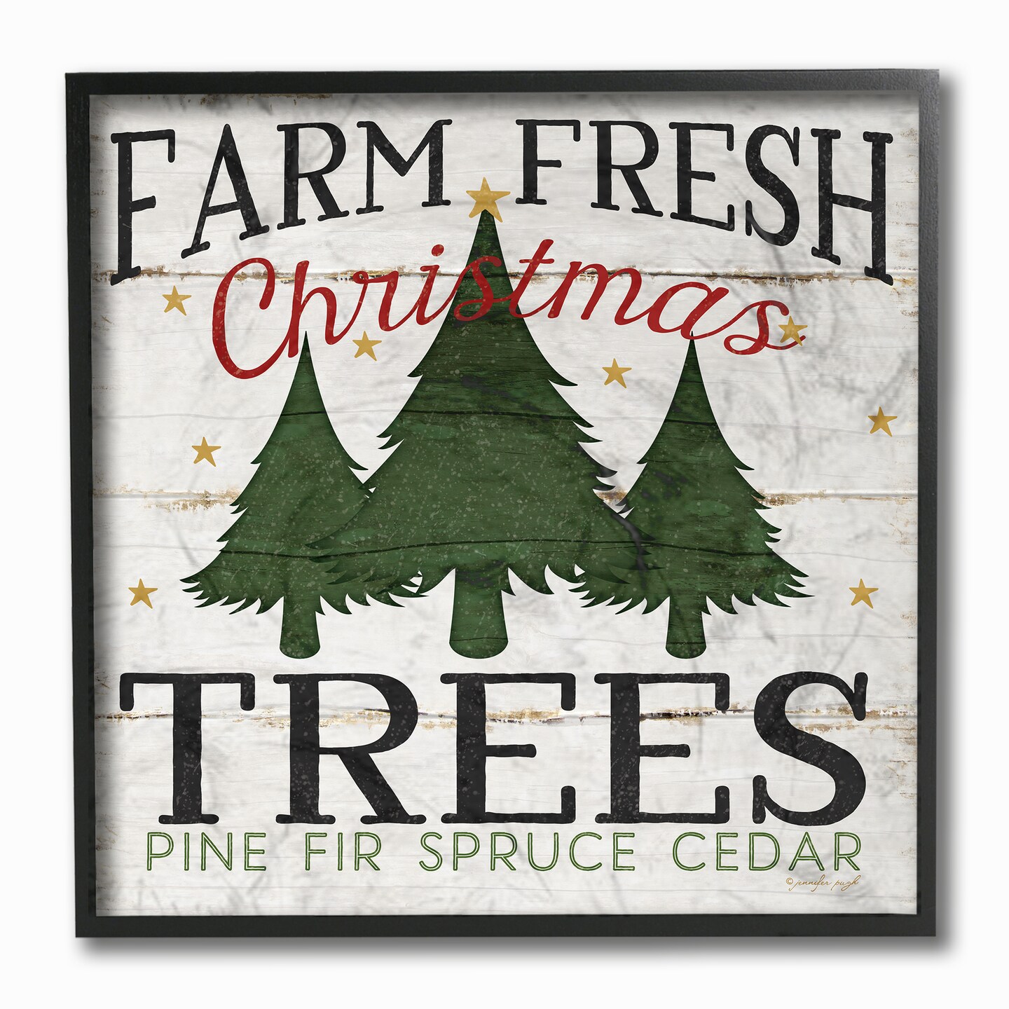 Stupell Industries Farm Fresh Christmas Trees Framed Giclee Art