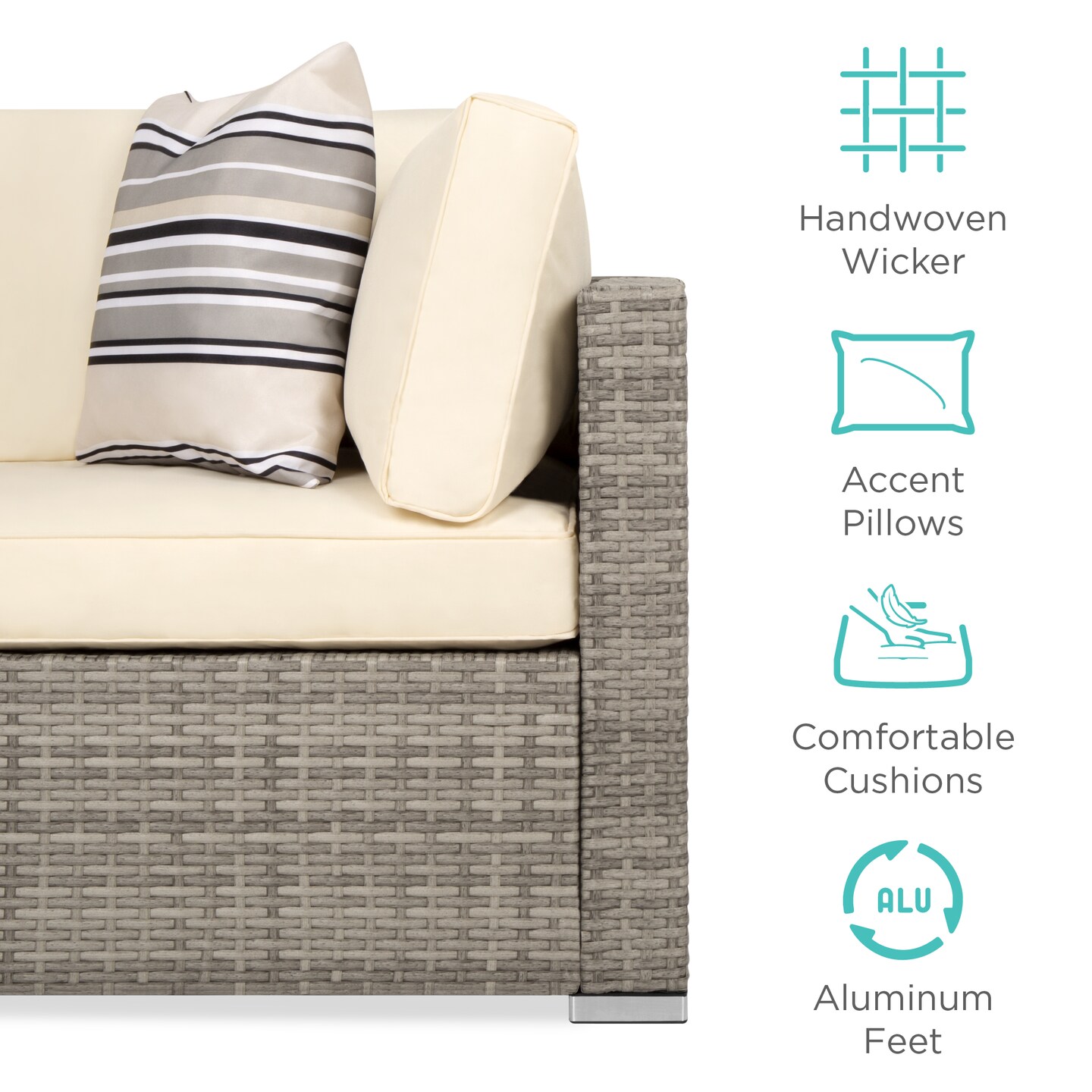 Best Choice Products 7-Piece Outdoor Modular Patio Conversation Furniture, Wicker Sectional Set