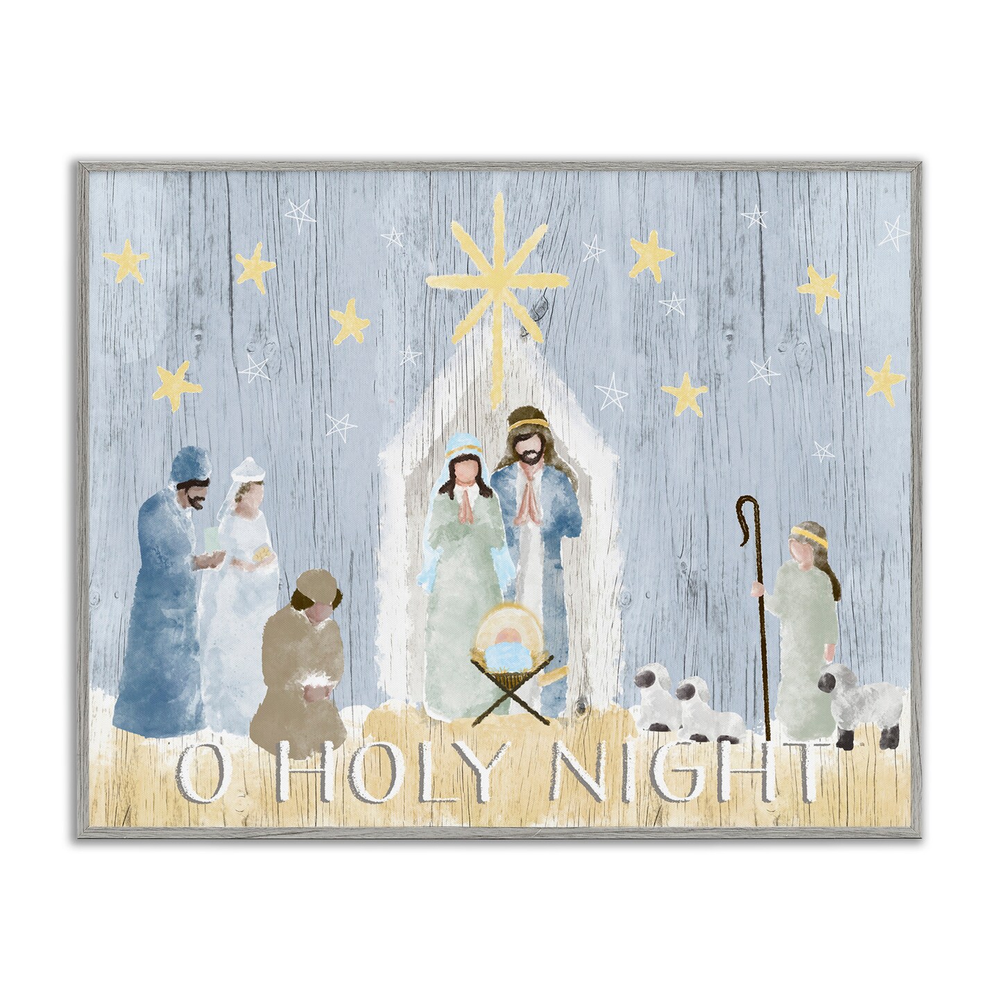 Stupell Industries Nativity Barn Stable Scene Framed Giclee Art