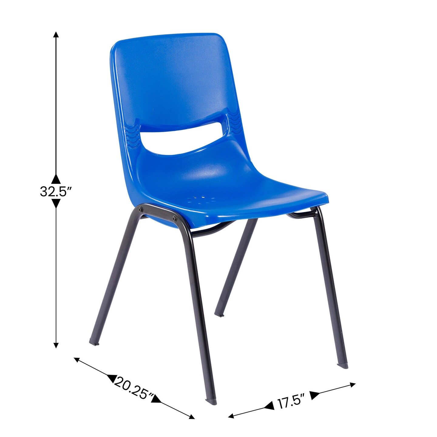 Emma and Oliver Jacobs Desk/Chair Set with Metal Open Front Storage Box, Desktop, Metal Frame and Stackable Flex Comfort Classroom Chair
