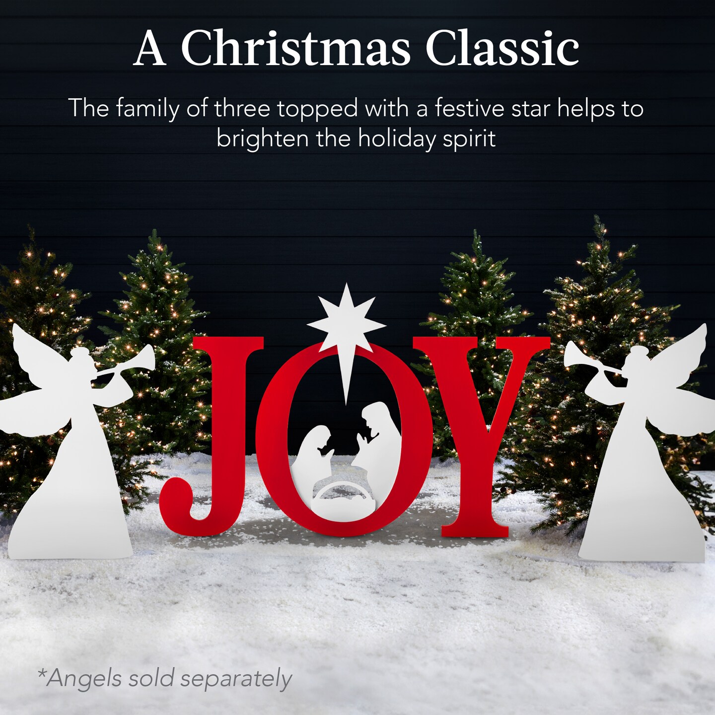 Best Choice Products 46in Outdoor JOY Christmas Nativity Decoration w/ Weather Resistant PVC, Ground Stakes