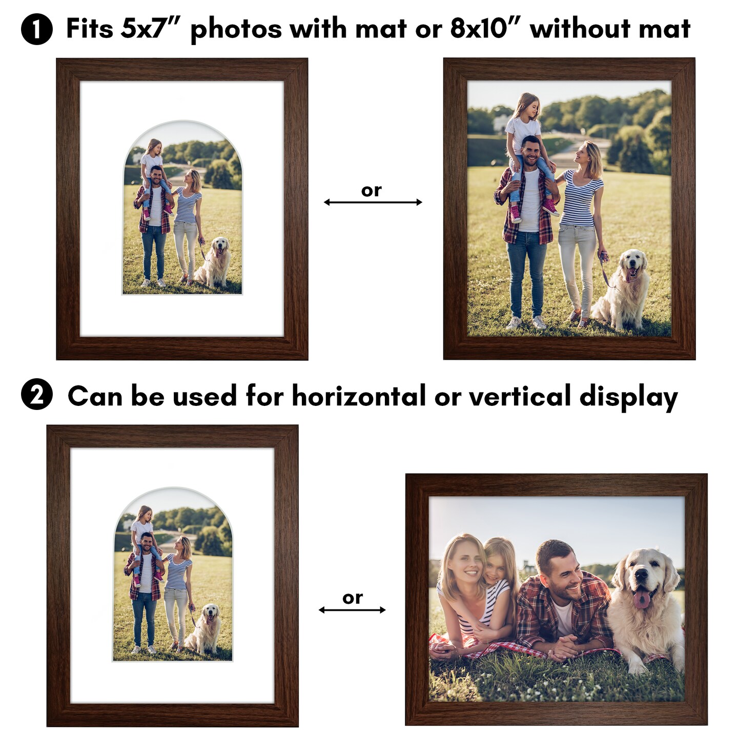 Americanflat Picture Frame with Arch-Shaped Mat - Ideal for Any Room, Living Rooms, Dorm Room