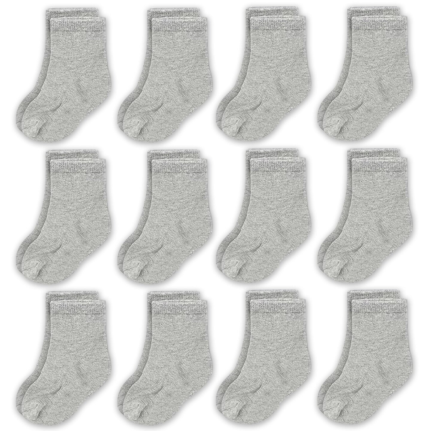 CozyWay Toddler Socks - Baby Socks & Cotton Crew Style - Breathable Reinforced Toe - Size 3T-5T, Gray, 12 Pack