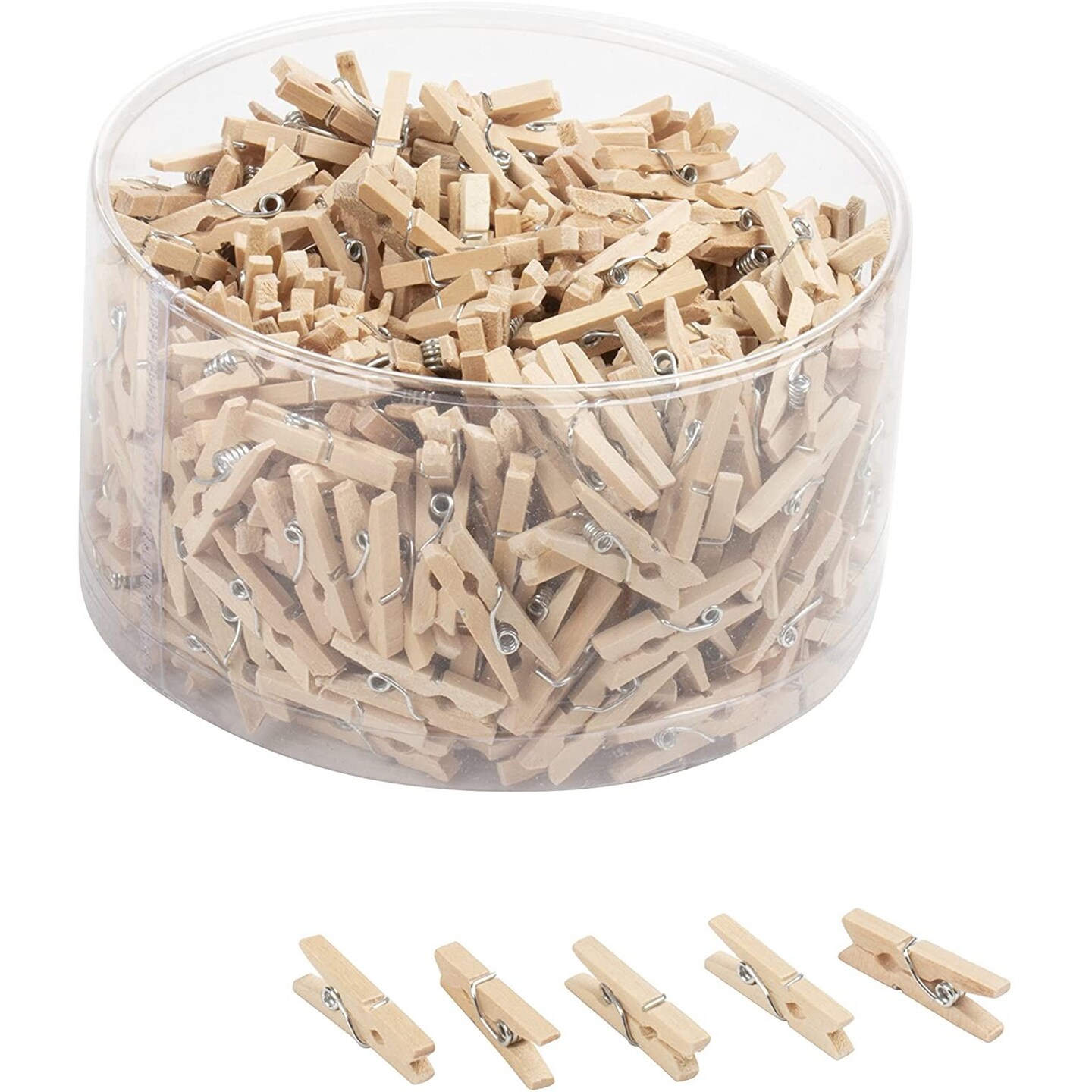 Juvale Mini Wooden Clothespins for Crafts, Tiny Photo Clips (1 x 0.4 Inches, 500 Pack)