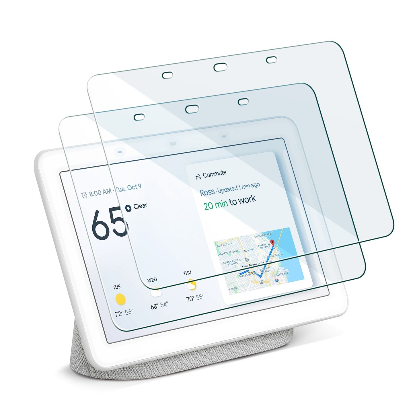 2 Pack Google Nest Hub Tempered Glass Screen Protector with 9H Hardness, 7&#x22;