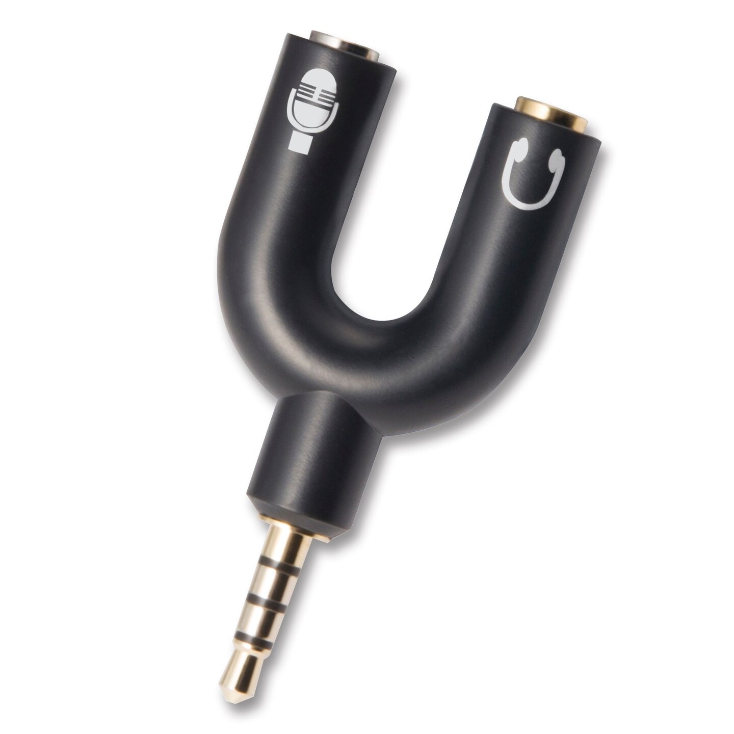 Insten Universal for Samsung iPhone 3.5mm Stereo Male to female Mic and Audio 3.5mm Jack cable Dual 3.5mm Headset and Microphone Y Splitter Adapter with Separate Headphone / Microphone Plugs- Black