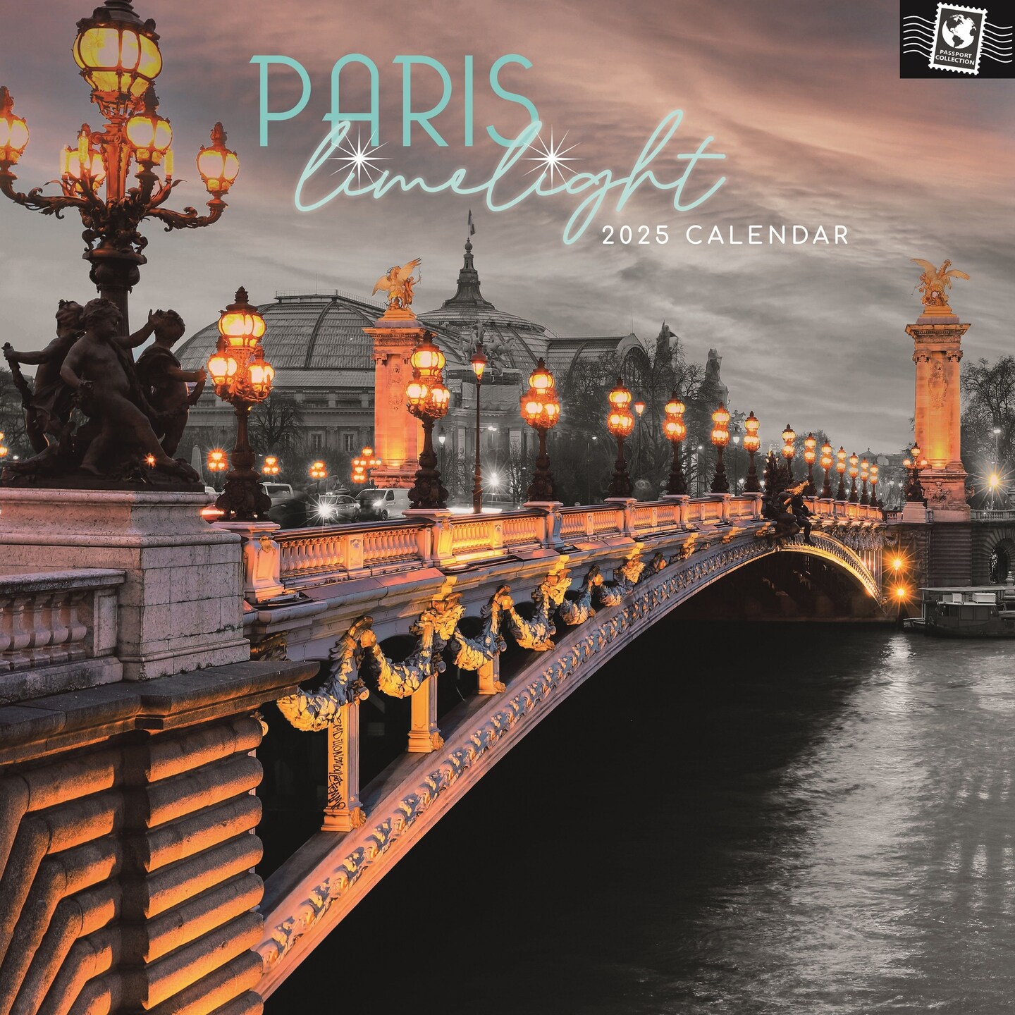The Gifted Stationary 2025 Square Wall Calendar, Paris Limelight, 16-Month Passport Collection Theme Hanging Calendar with 180 Reminder Stickers, Month Planner for Home, or Creative Spaces, 12x12 In